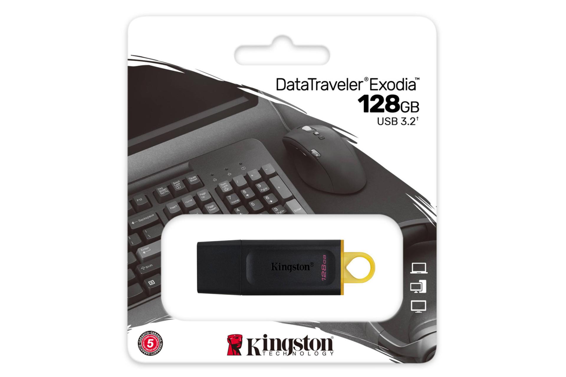 جعبه فلش مموری کینگستون مدل DataTraveler Exodia ظرفیت 128 گیگابایت