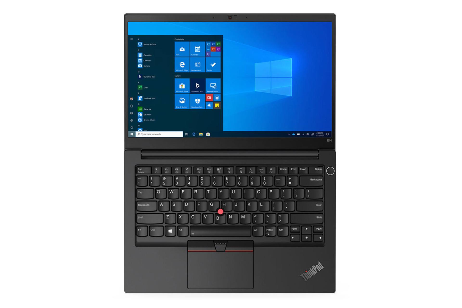 لپ تاپ لنوو تینک پد E14 در حالت کاملا باز