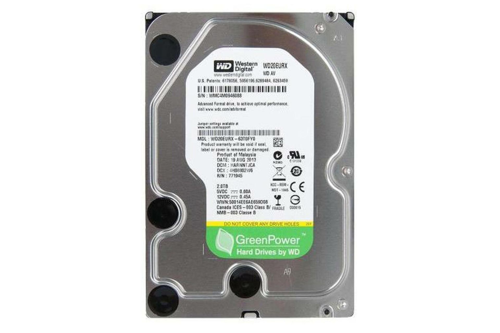 هارد دیسک وسترن دیجیتال AV-GP WD20EURX ظرفیت 2 ترابایت