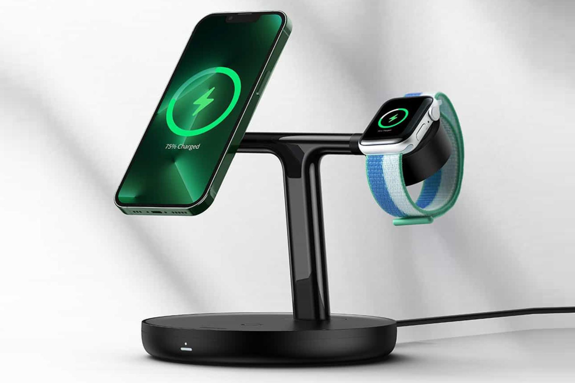 شارژ دستگاه توسط شارژر باسئوس Swan 3-in-1