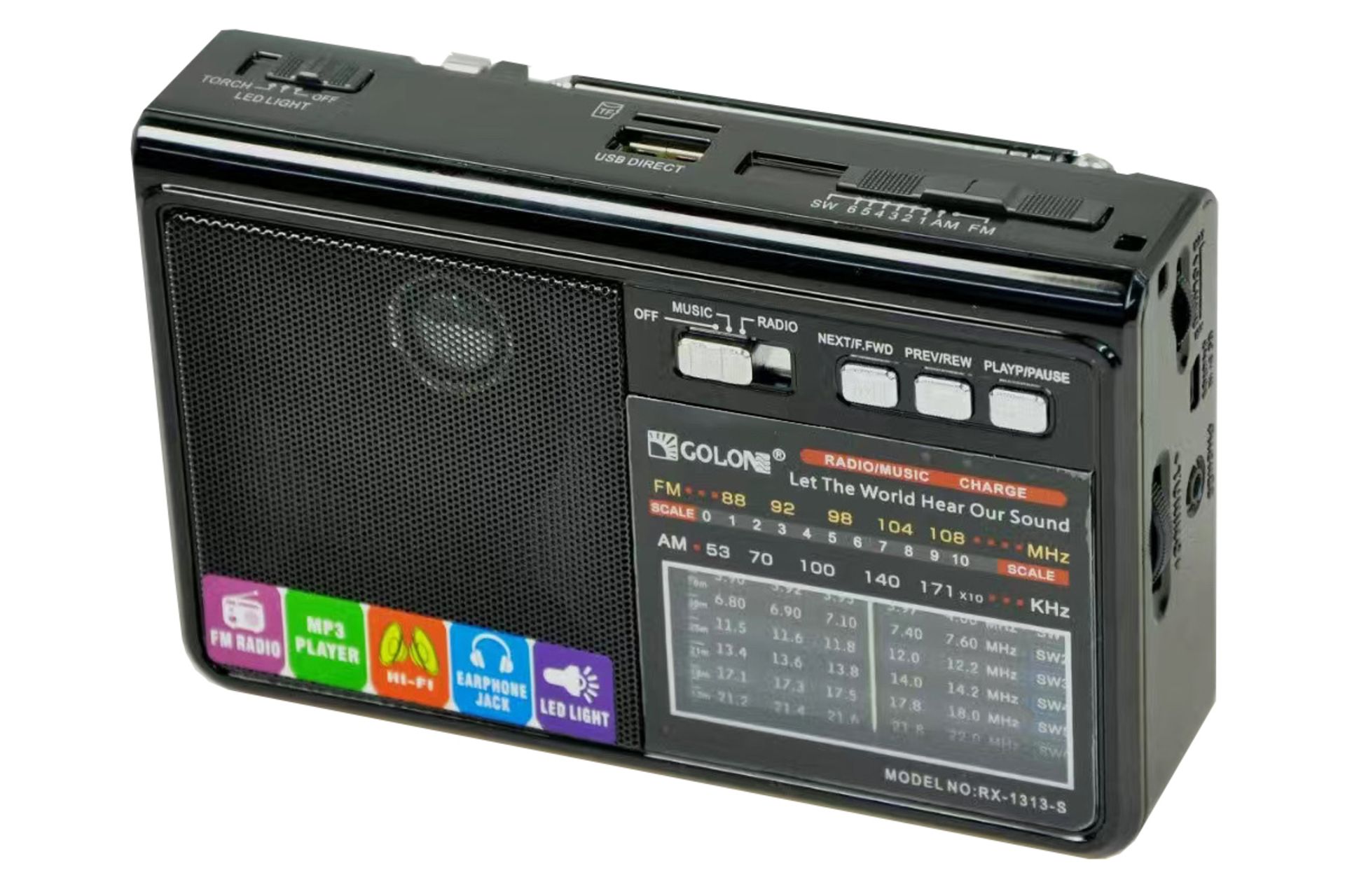 ابعاد اسپیکر گولون رادیو Golon Radio RX-1313BT