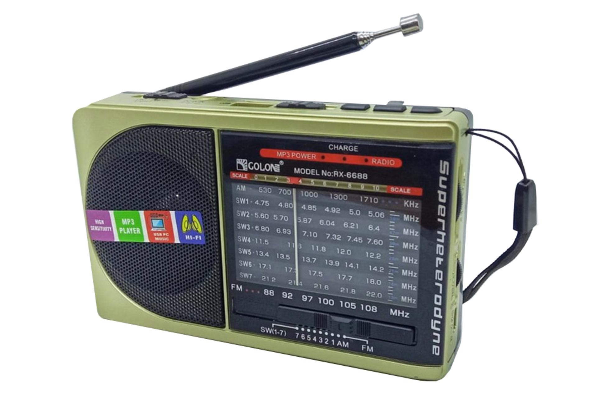 ابعاد اسپیکر گولون رادیو Golon Radio RX-BT6688