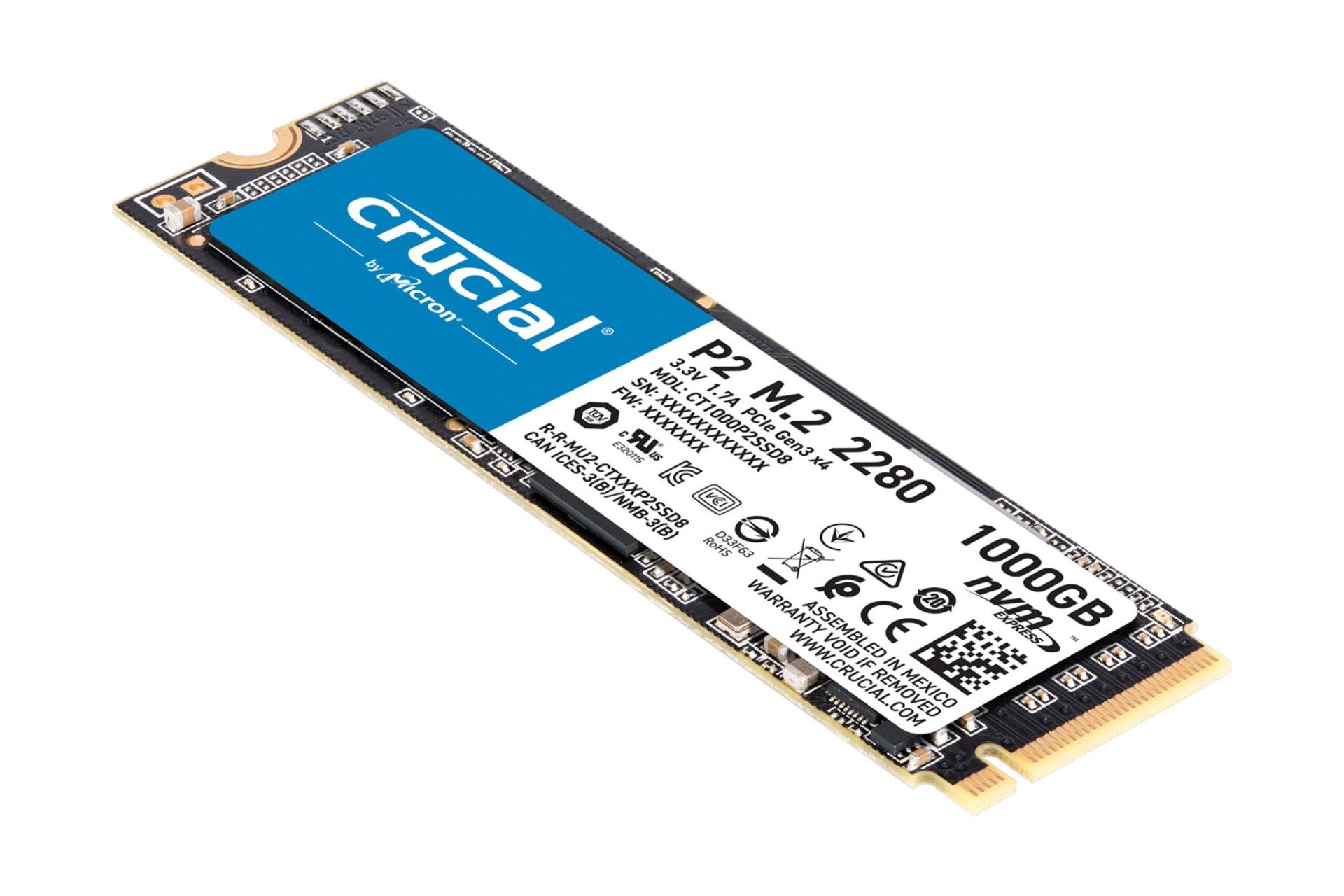 نمای جانبی SSD کروشیال Crucial P2 NVMe M.2 1TB ظرفیت 1 ترابایت