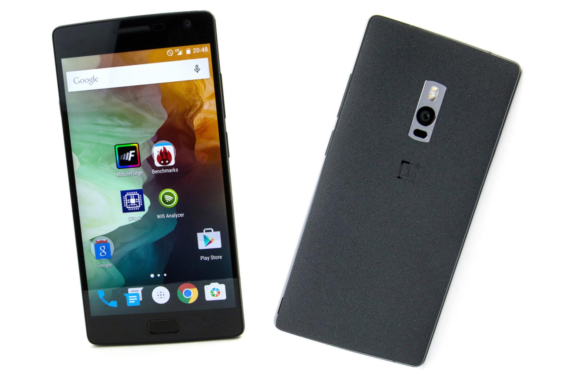 نمای روبرو و پشت موبایل وان پلاس 2