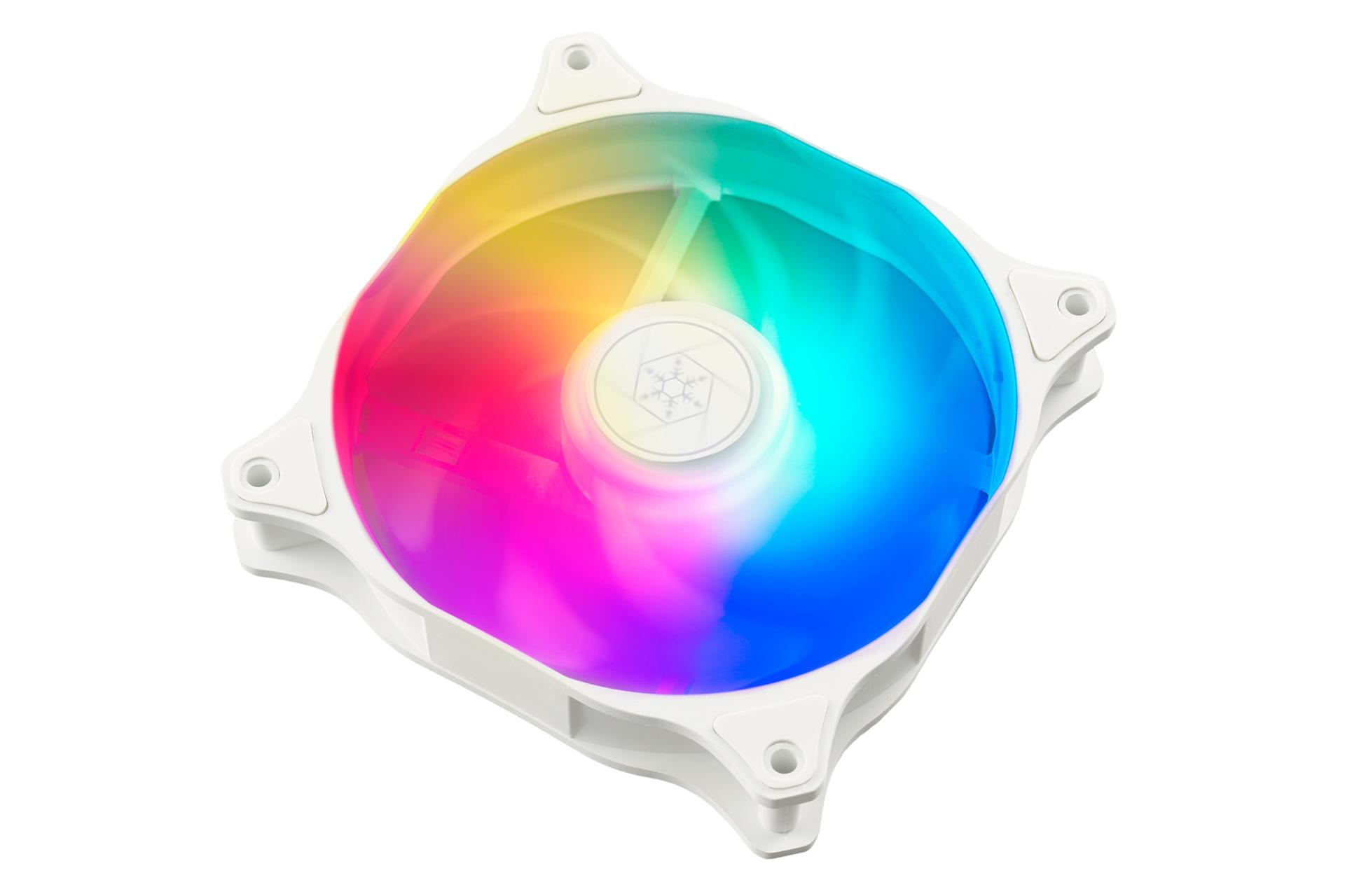 نمای جانبی فن air blazer 120r خنک کننده مایع سیلور استون PF240W-ARGB