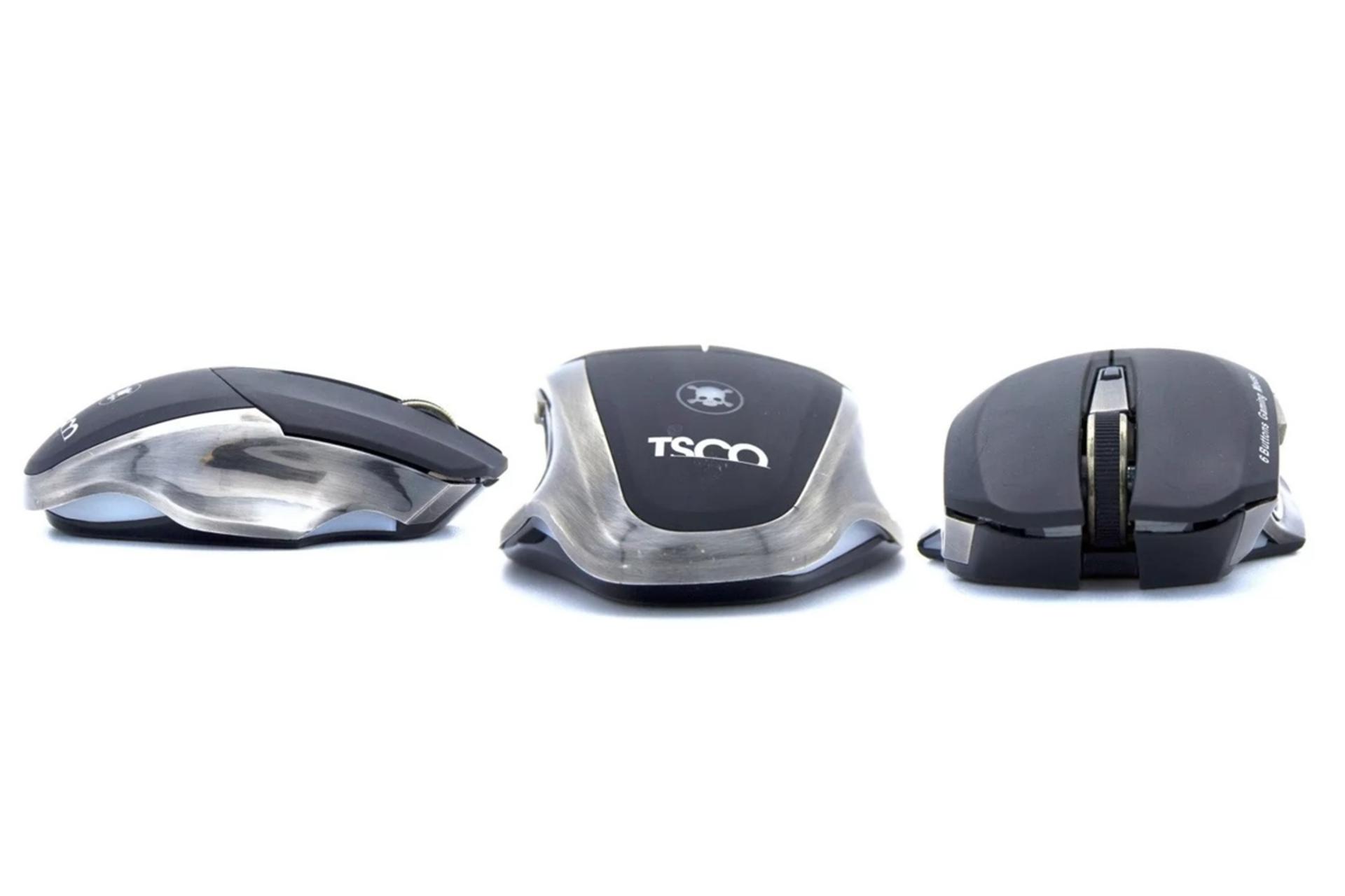 نمای روبرو و پشت و جانبی ماوس گیمینگ تسکو Tsco TM 678W