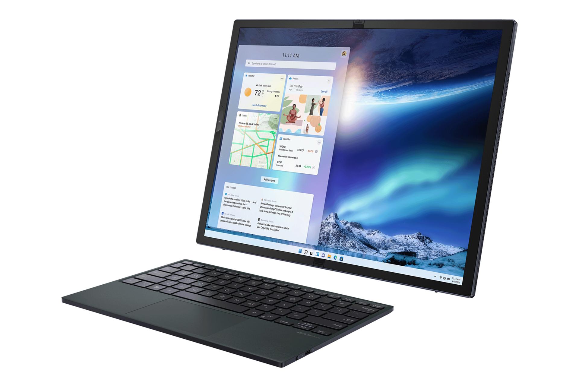 نمای کنار لپ تاپ ایسوس ذن بوک 17 فولد UX9702