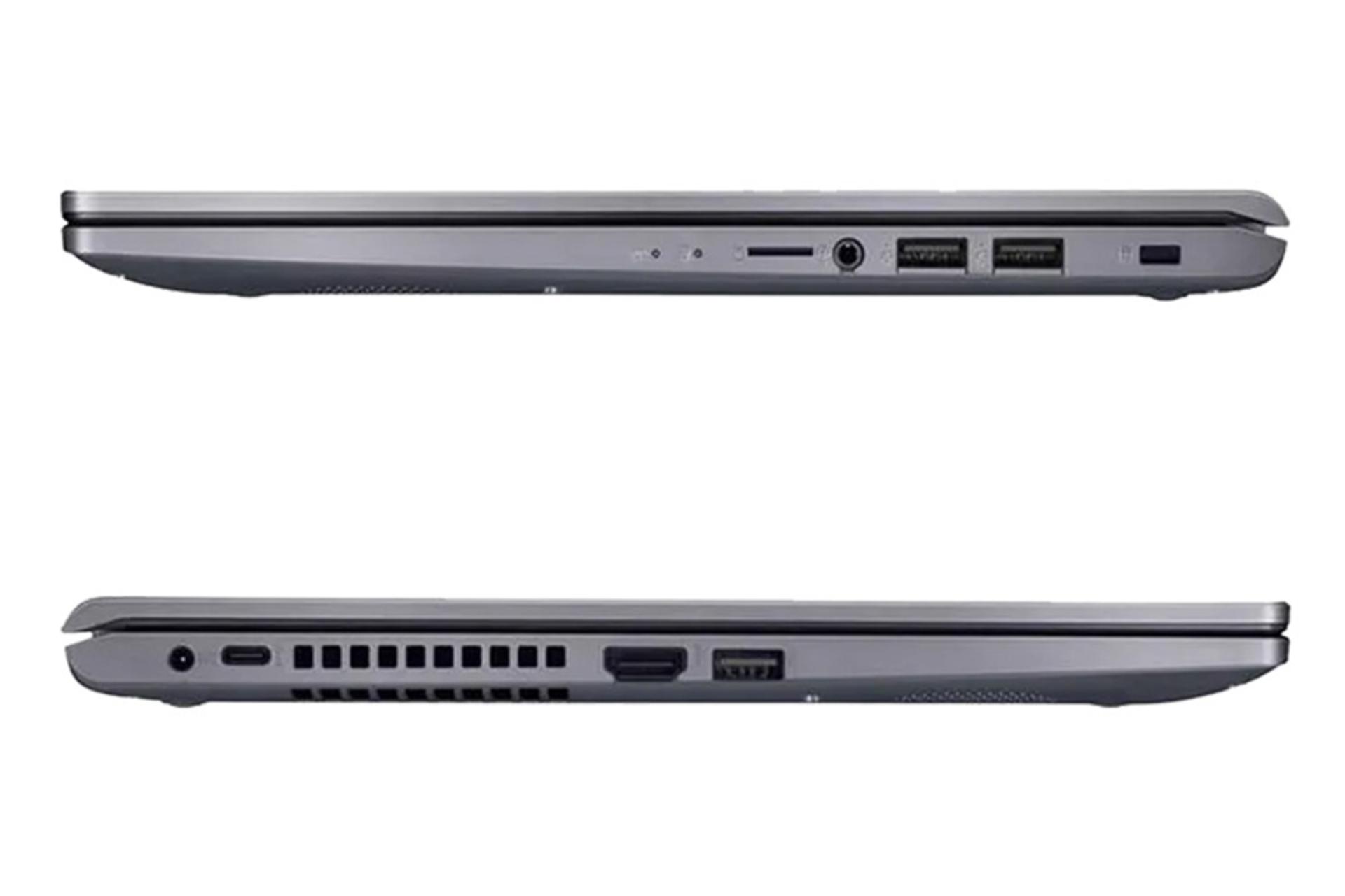 نمای کنار لپ تاپ ایسوس ویووبوک R465EA و نمایش پورت ها