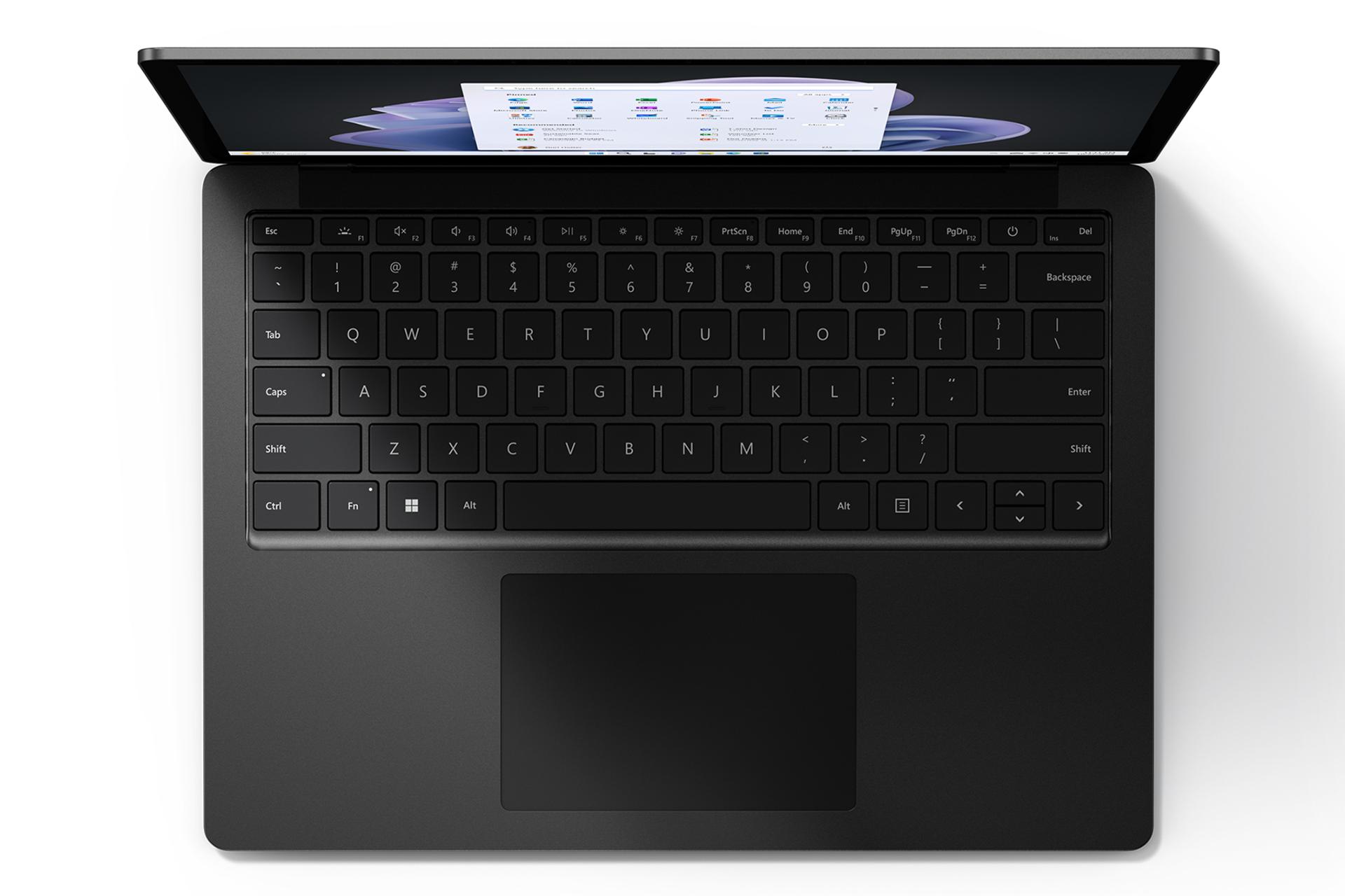 لپ تاپ مایکروسافت سرفیس لپ تاپ 5 رنگ مشکی از نمای بالا