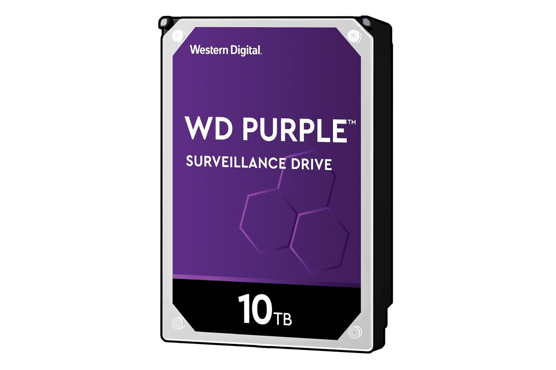نمای روبرو هارد دیسک وسترن دیجیتال Western Digital Purple WD102PURZ 3.5 Inch 10TB ظرفیت 10 ترابایت