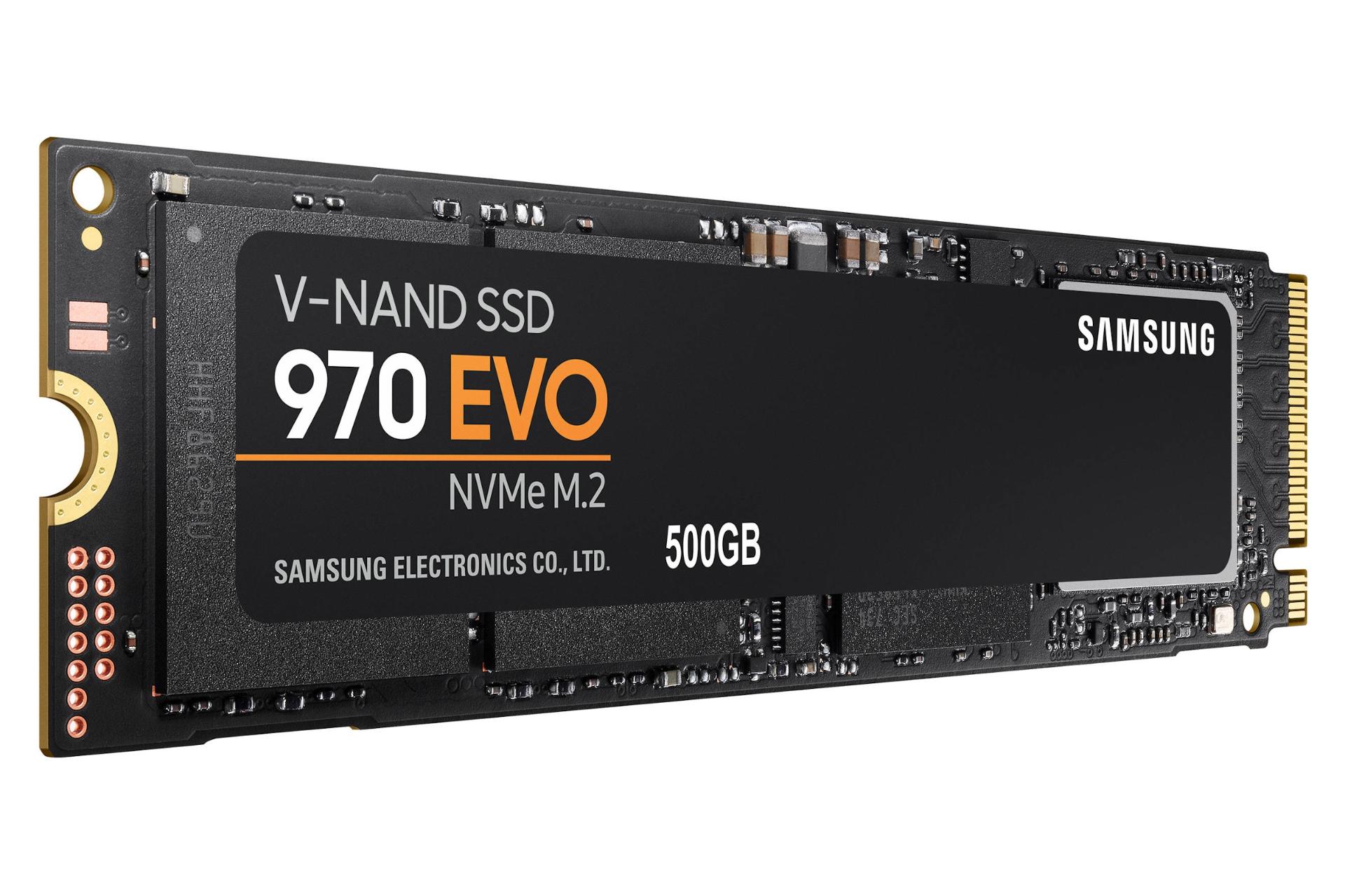 نمای چپ SSD سامسونگ Samsung 970 EVO NVMe M.2 500GB ظرفیت 500 گیگابایت