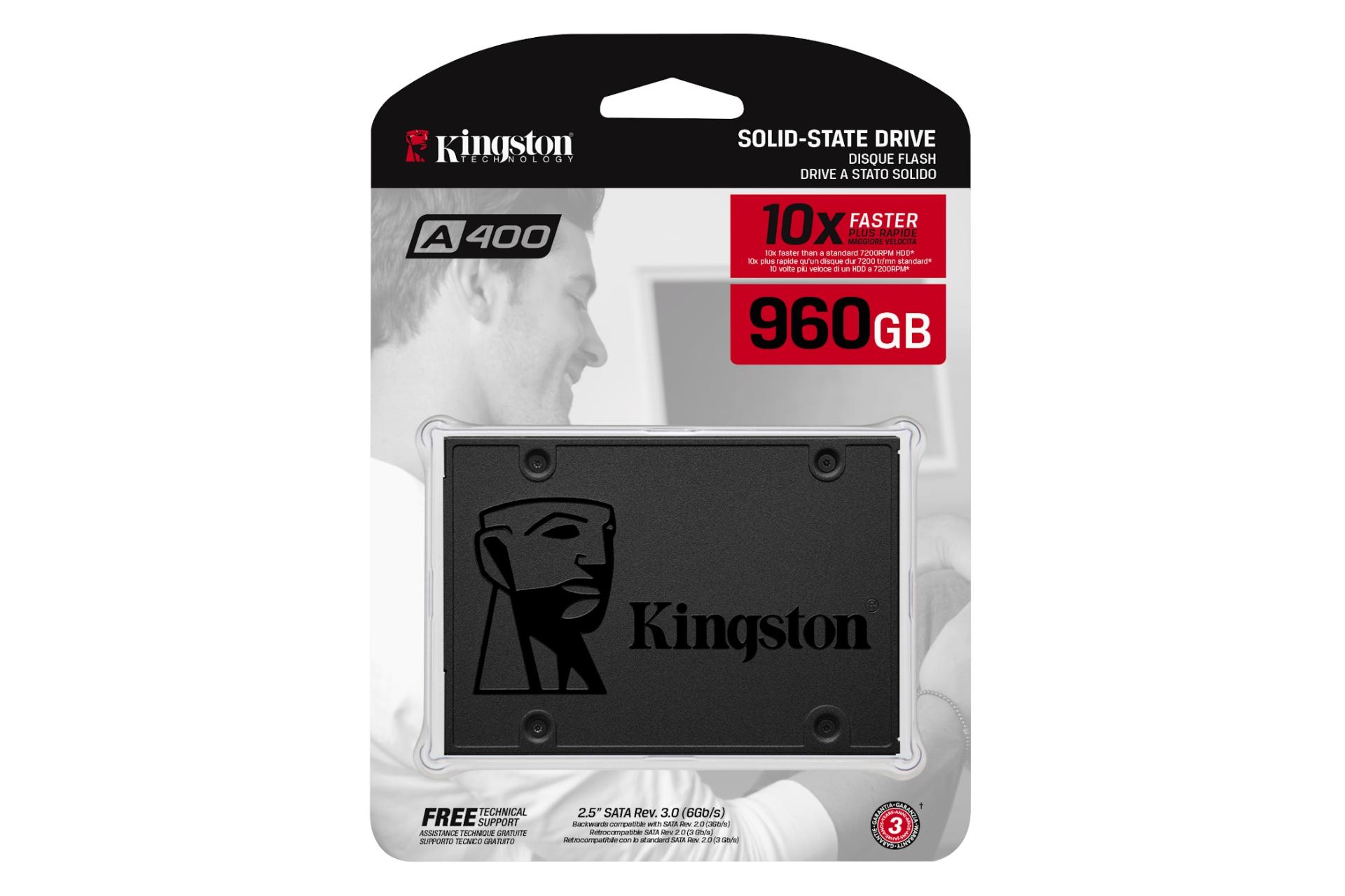 جعبه SSD کینگستون Kingston A400 SATA 2.5 Inch 960GB ظرفیت 960 گیگابایت