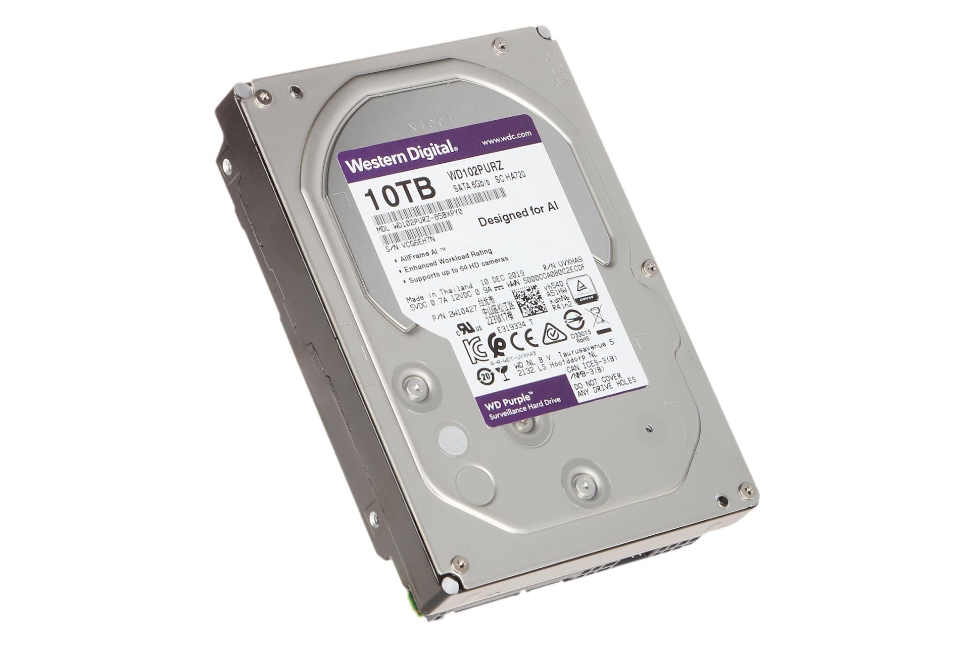 هارد دیسک وسترن دیجیتال Western Digital Purple WD102PURZ 3.5 Inch 10TB ظرفیت 10 ترابایت