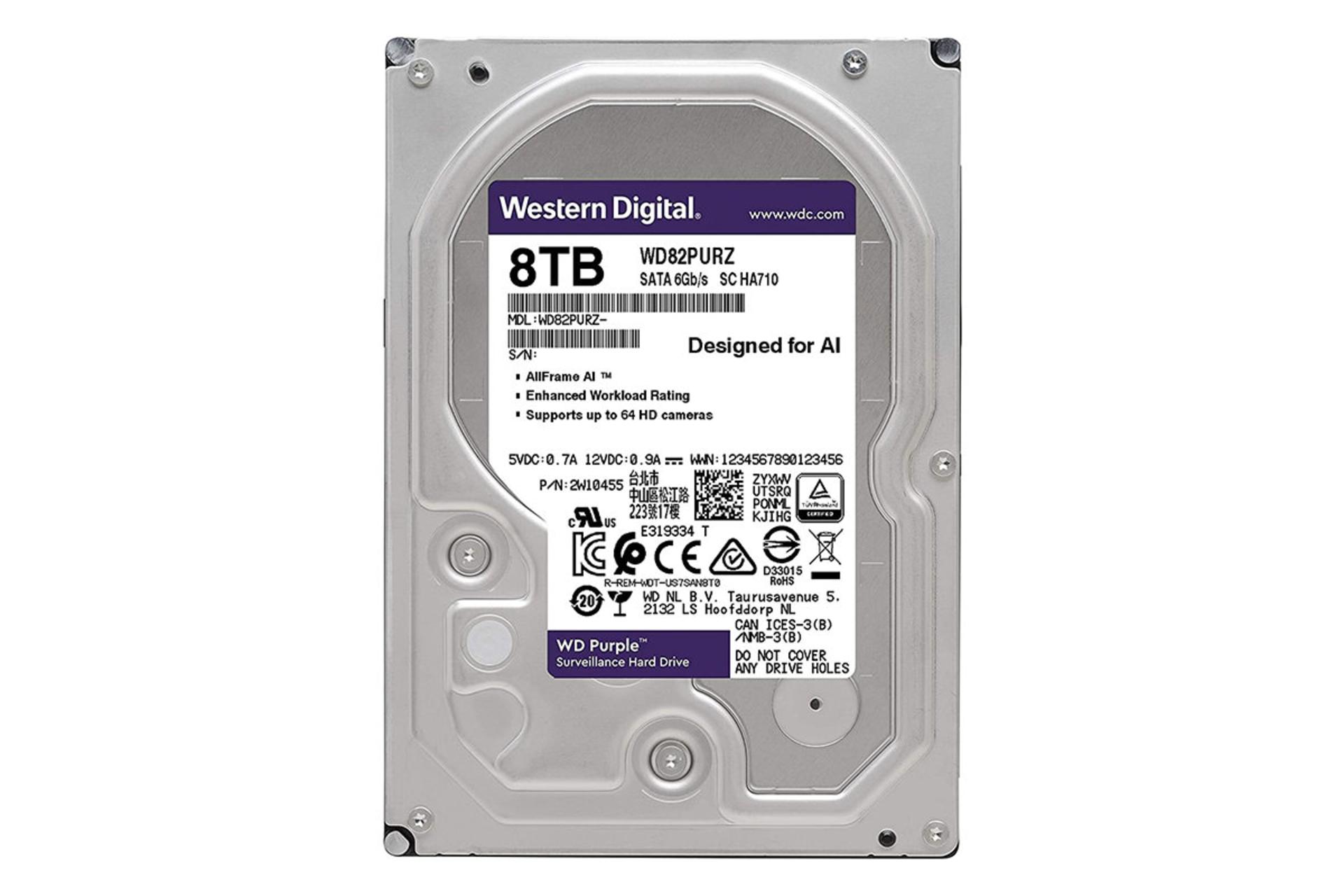 مرجع متخصصين ايران وسترن ديجيتال Purple WD82PURZ ظرفيت 8 ترابايت / Western Digital Purple WD82PURZ 8TB