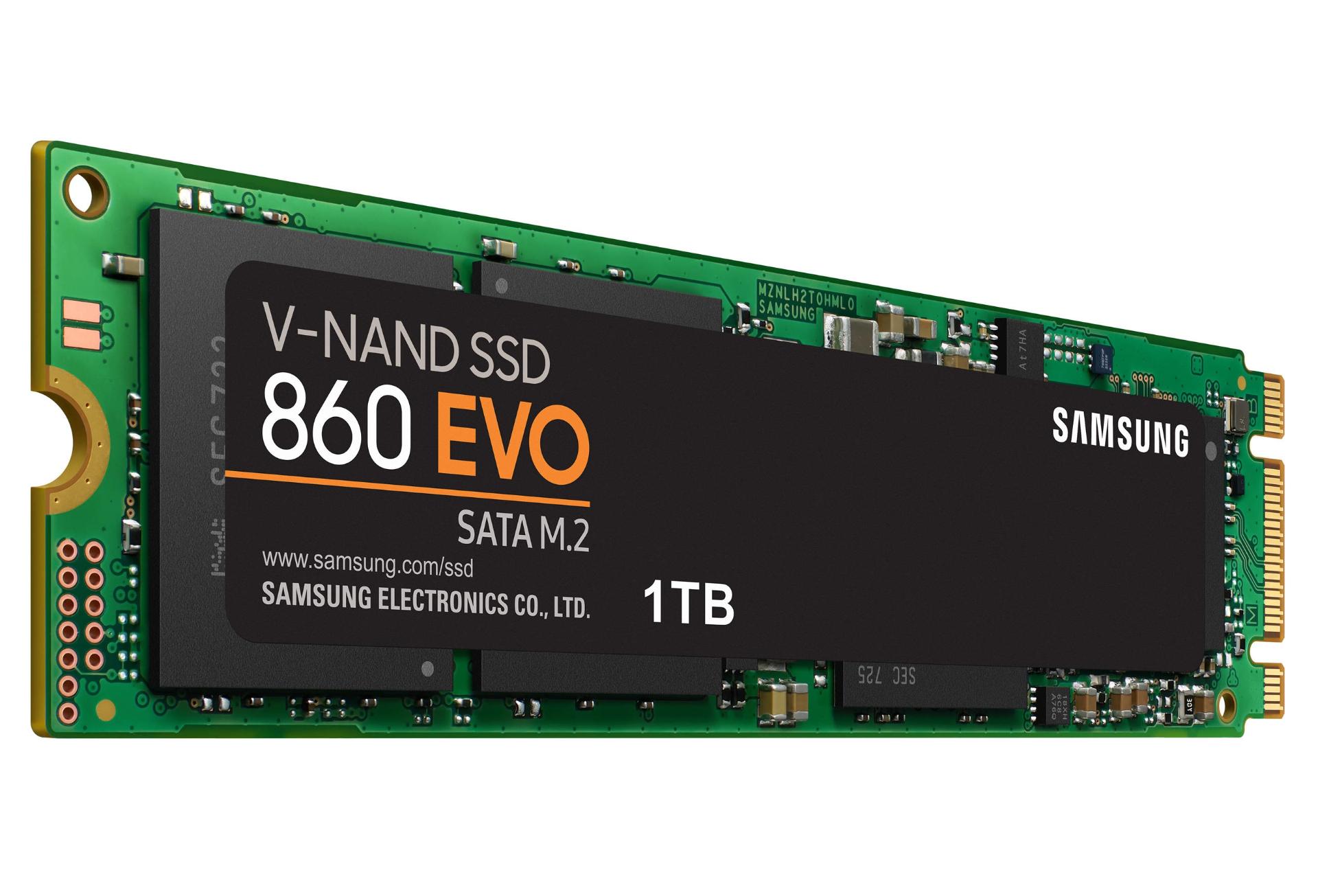 نمای چپ SSD سامسونگ Samsung 860 EVO SATA M.2 1TB ظرفیت 1 ترابایت