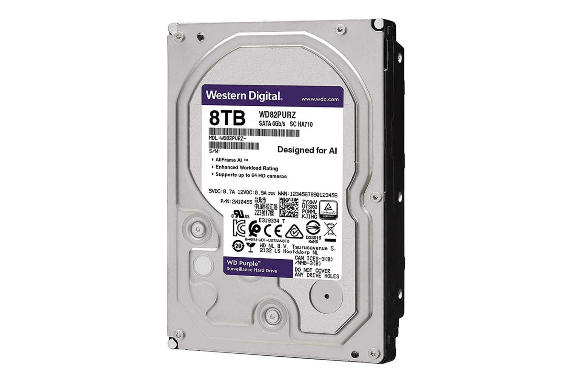 وسترن دیجیتال Purple WD82PURZ ظرفیت 8 ترابایت / Western Digital Purple WD82PURZ 8TB