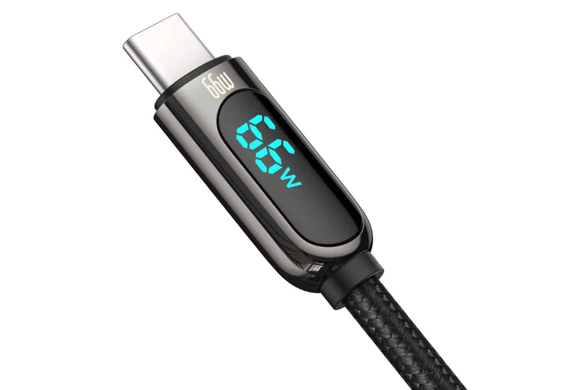مرجع متخصصين ايران نمايشگر كابل شارژ USB باسئوس USB به Type-C مدل Display Fast Charging 66w با طول 1 متر