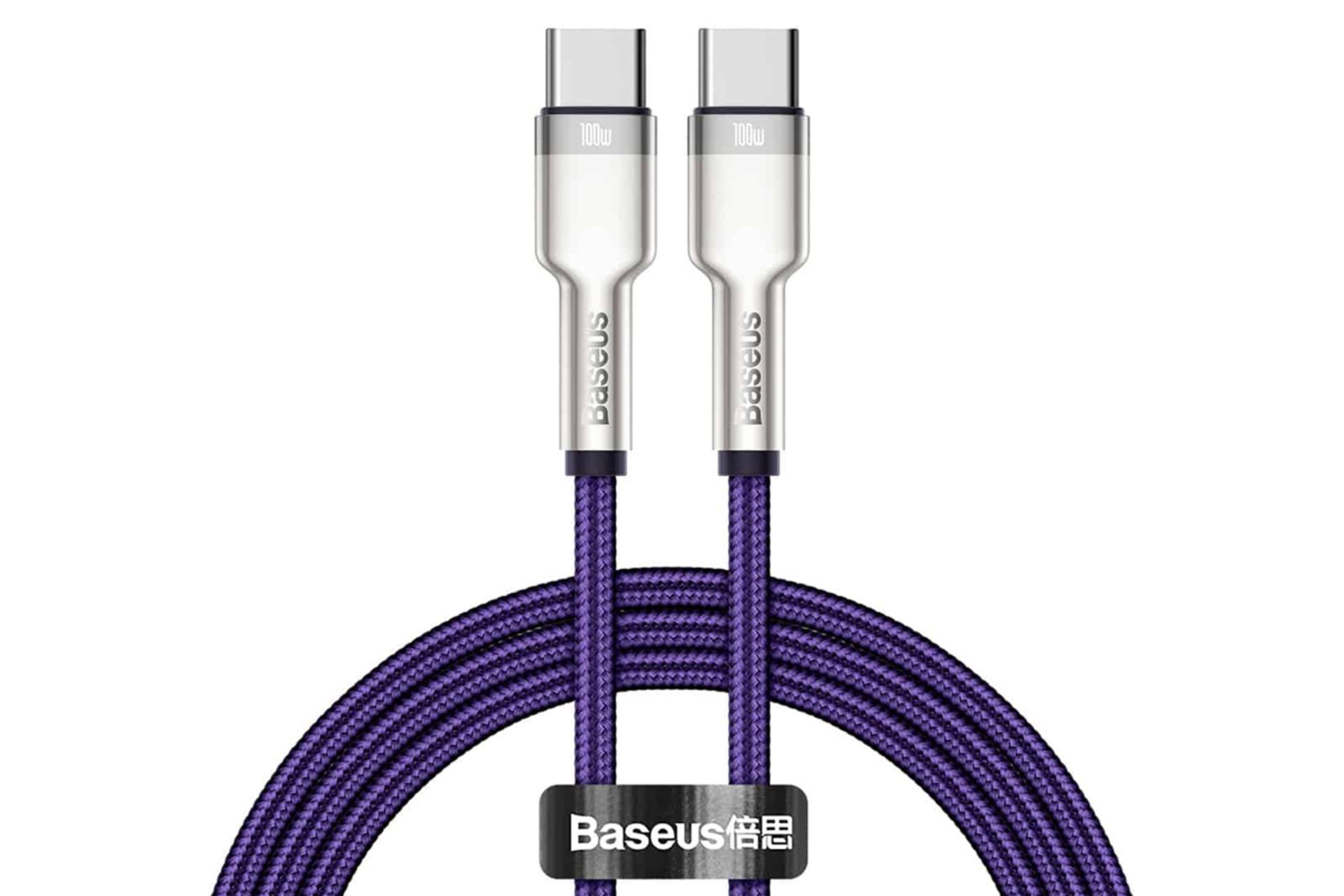 کانکتور کابل شارژ USB باسئوس Type-C به Type-C مدل Cafule Metal با طول 2 متر
