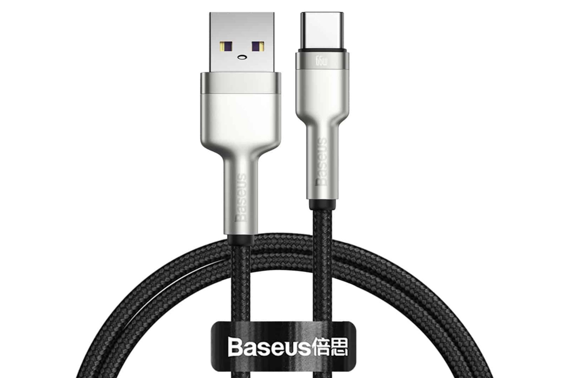 کابل شارژ USB باسئوس USB به Type-C مدل Cafule Metal با طول 1 متر مشکی