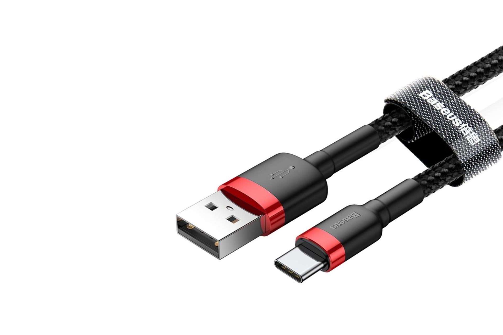 کانکتور کابل شارژ USB باسئوس USB به Type-C مدل Cafule با طول 2 متر