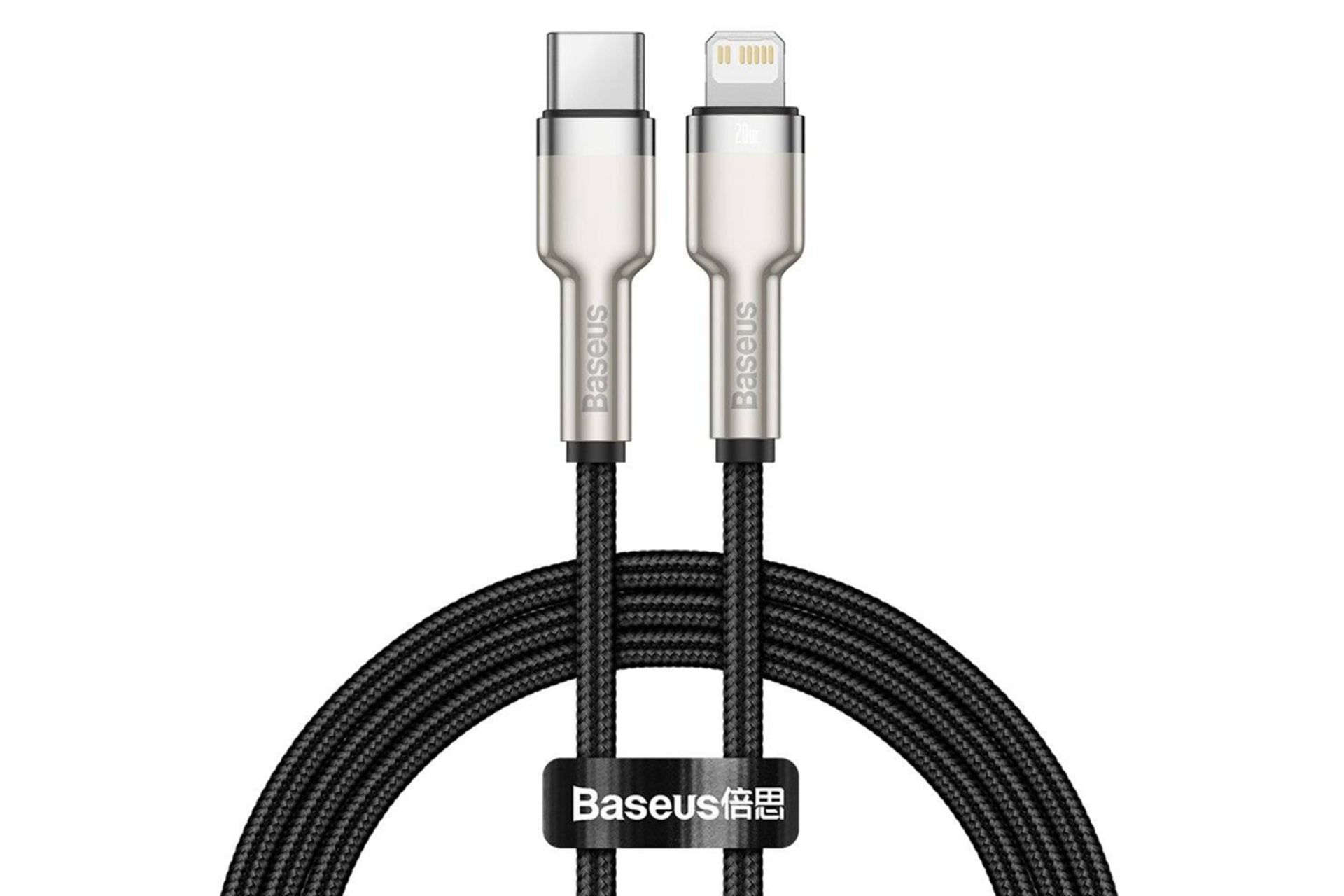 طول کابل شارژ USB باسئوس Type-C به Lightning مدل Cafule Metal با طول 1 متر