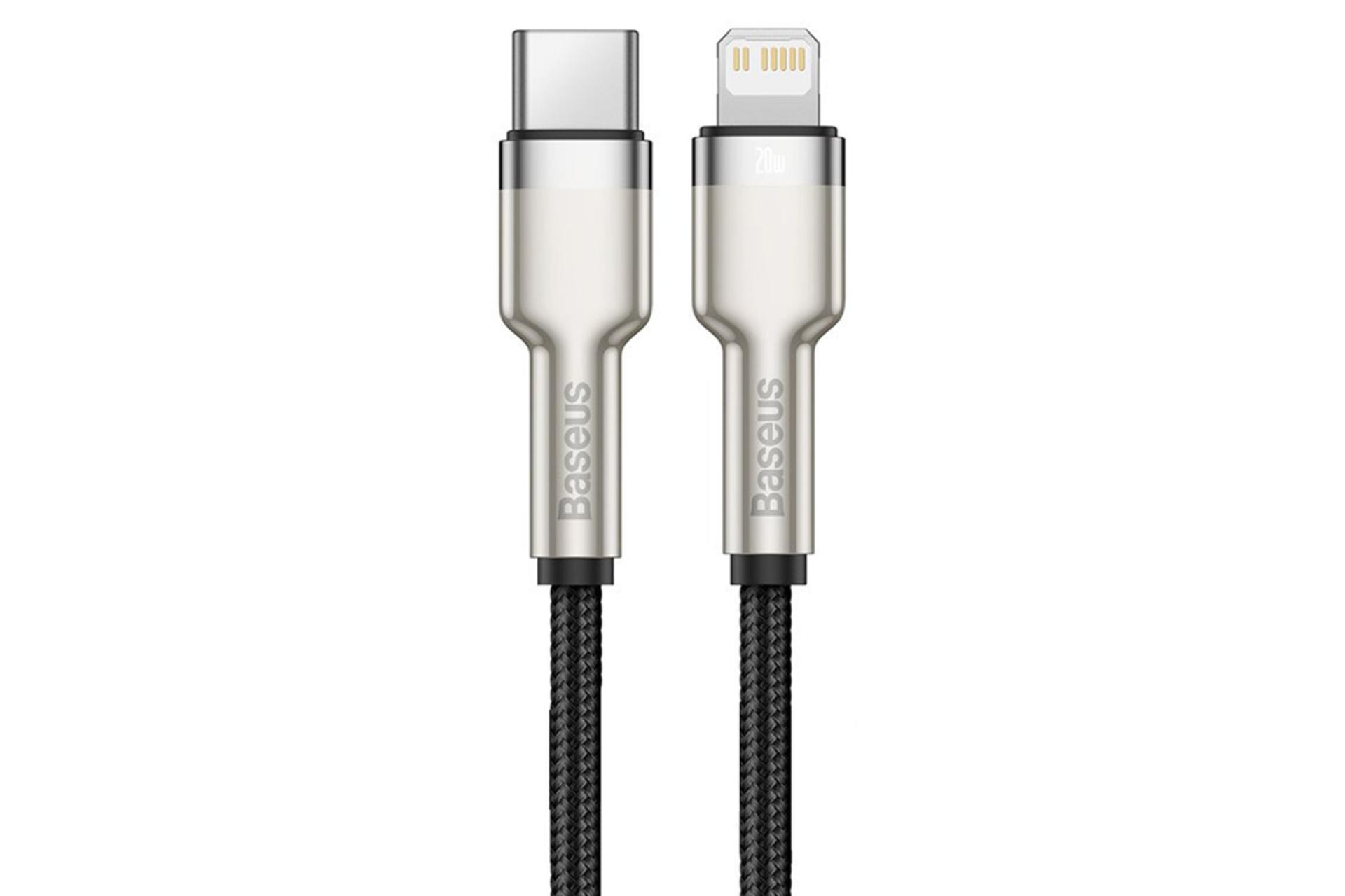 کانکتور کابل شارژ USB باسئوس Type-C به Lightning مدل Cafule Metal با طول 1 متر
