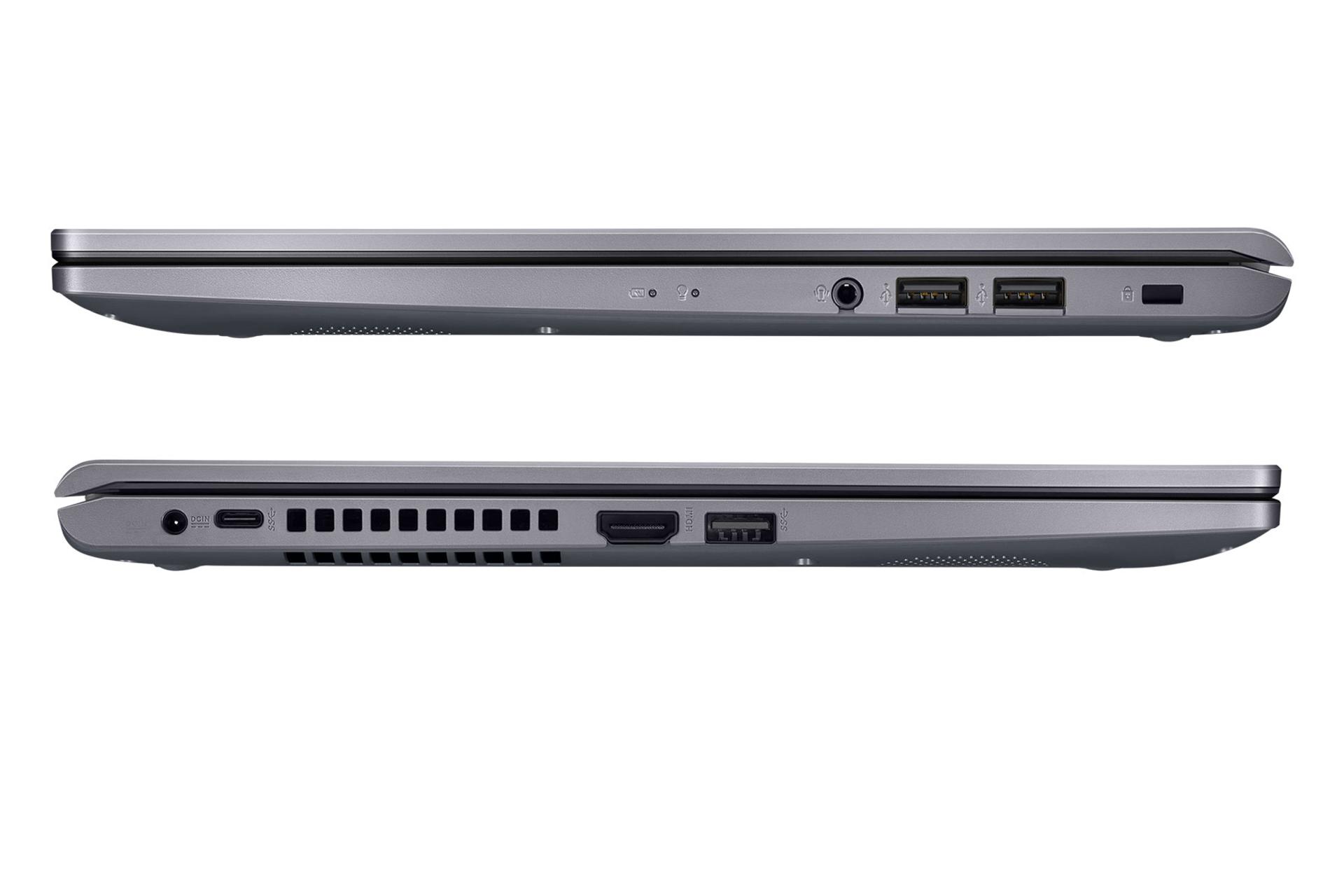 نمای کنار لپ تاپ ایسوس ExpertBook P1512 و نمایش پورت ها