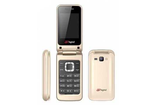 نمای روبرو و کناری گوشی موبایل کاجیتل KGTEL C3521 طلایی