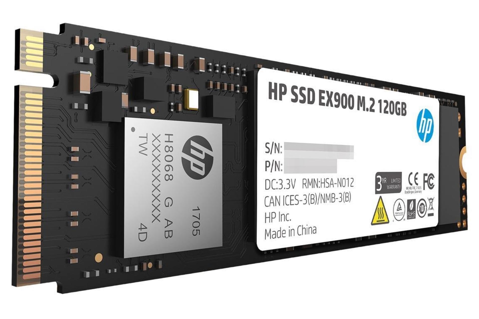 SSD اچ پی HP EX900 NVMe M.2 120GB ظرفیت 120 گیگابایت