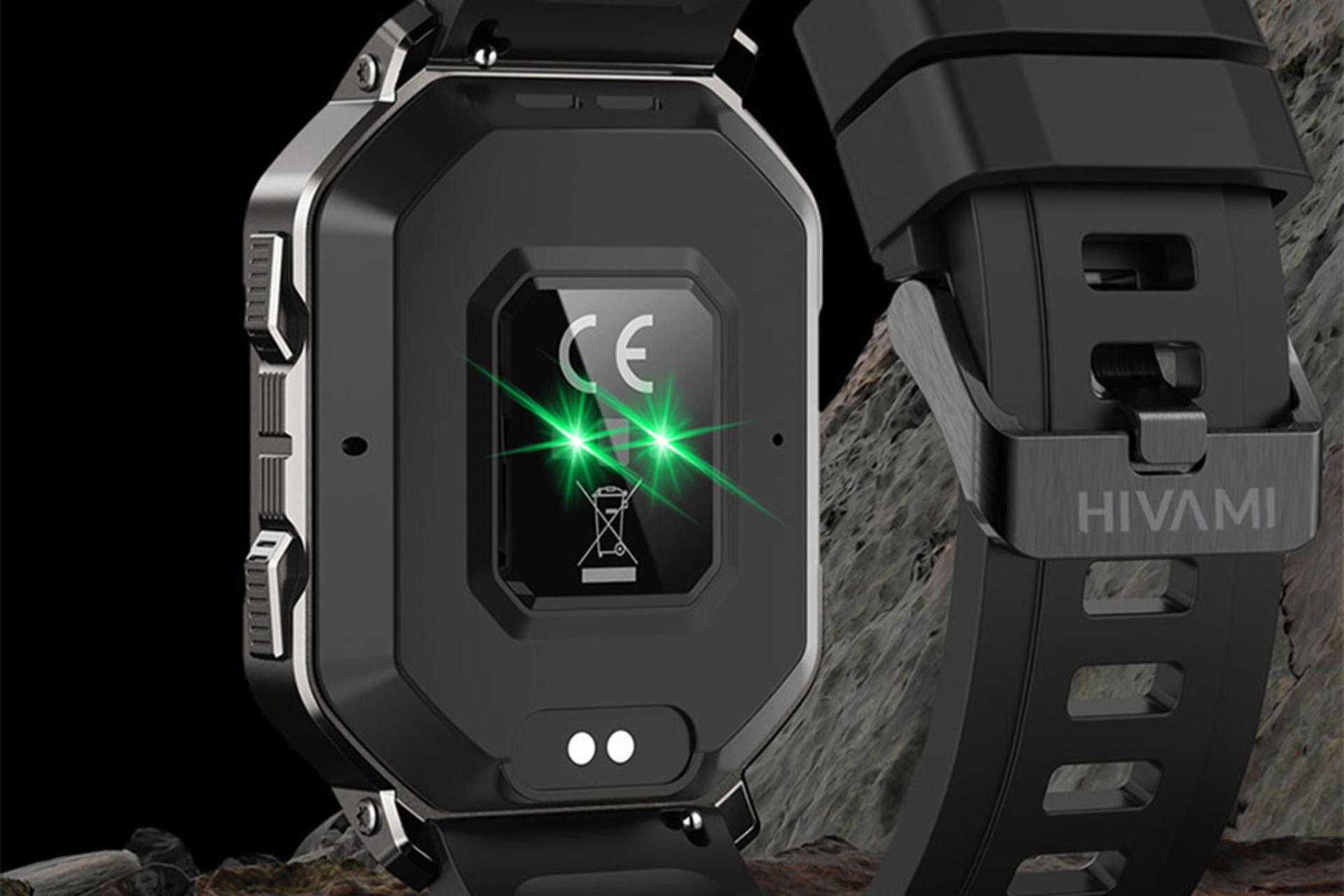 نمای پشتی ساعت هوشمند هیوامی Hivami Rock R9