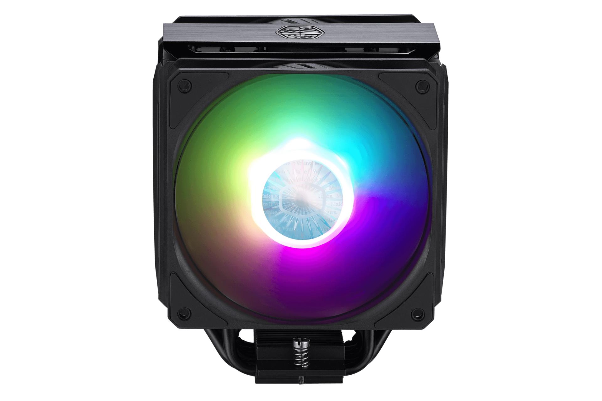 نمای بالای خنک کننده پردازنده کولر مستر MASTERAIR MA612 STEALTH ARGB