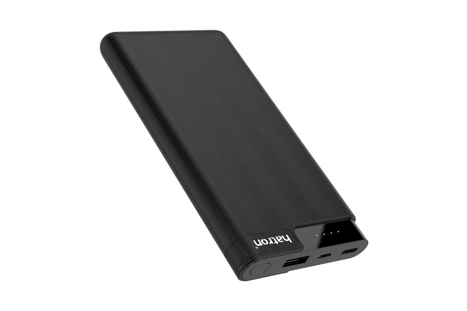 درگاه پاور بانک هترون HPB1090PD با ظرفیت 10000 میلی‌آمپر ساعت Hatron HPB1090PD 10000mAh مشکی