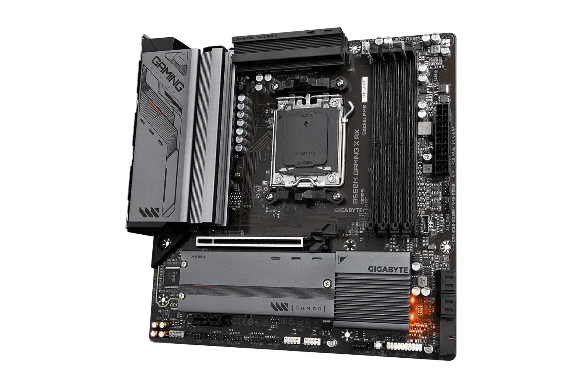 نمای کناری مادربرد گیگابایت GIGABYTE B650M GAMING X AX (rev. 1.x)
