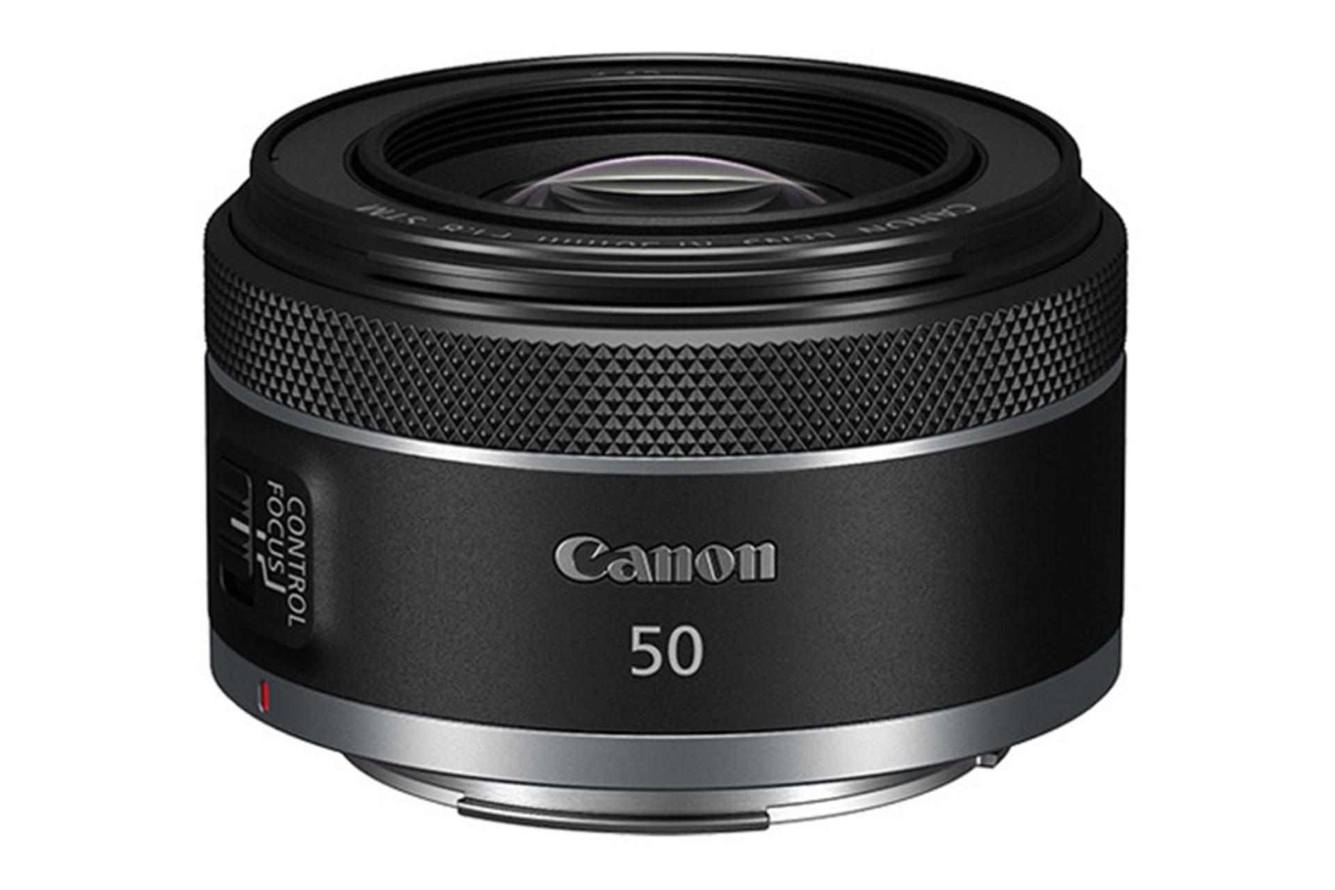 نمای بدنه و شیشه لنز کانن RF 50mm F1.8 STM