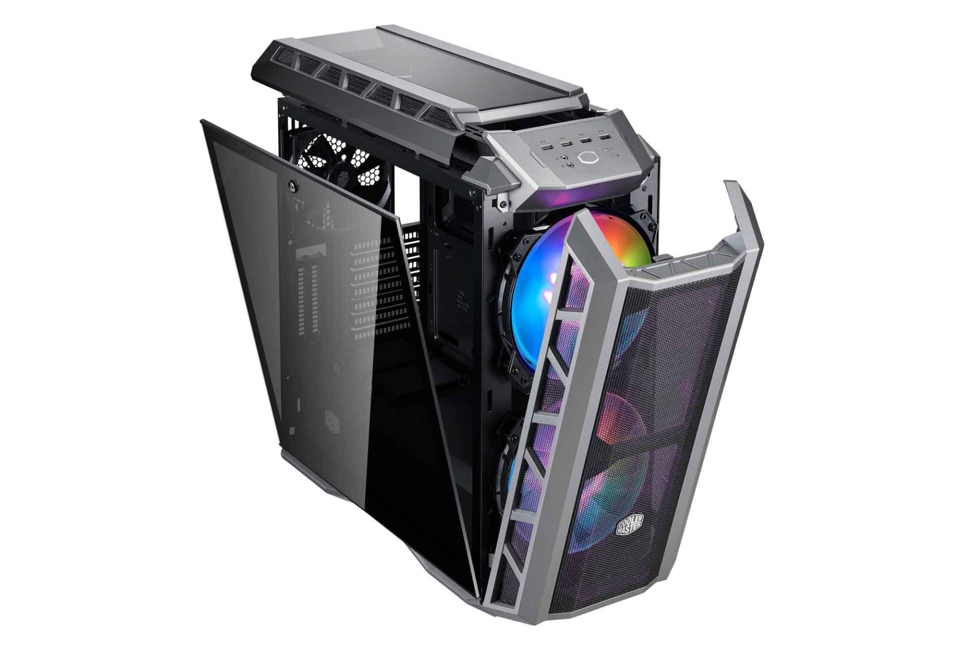 نمایش قسمت های جداشونده کیس کامپیوتر کولر مستر MASTERCASE H500P MESH ARGB