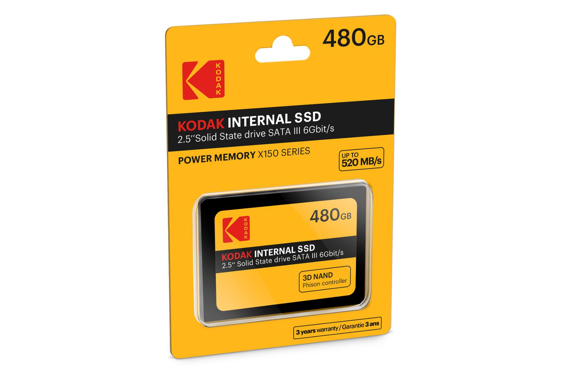 نمای جعبه SSD کداک X150s SATA 2.5 Inch ظرفیت 480 گیگابایت