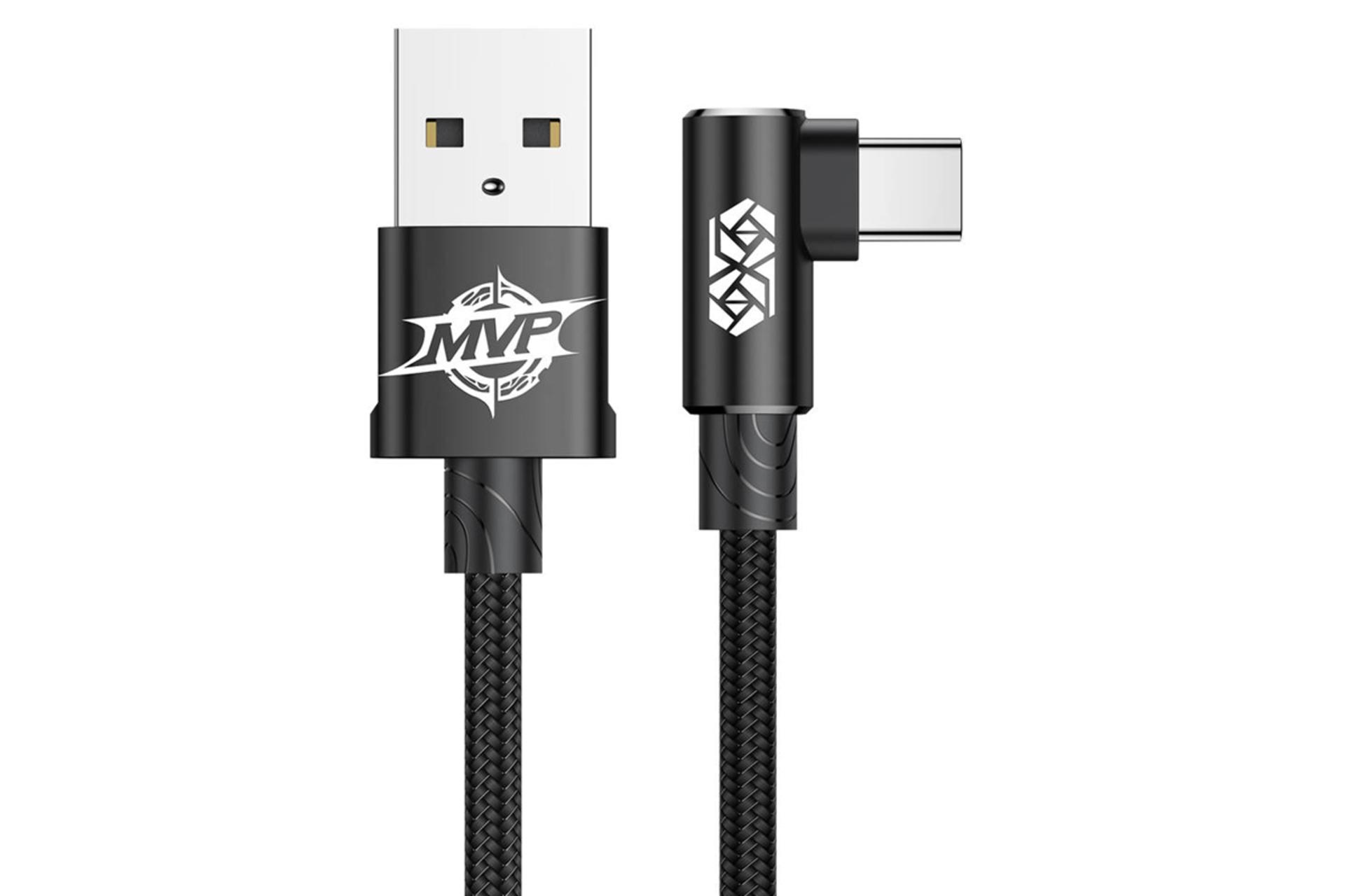 کابل شارژ USB باسئوس USB به Type-C مدل MVP Elbow با طول 2 متر