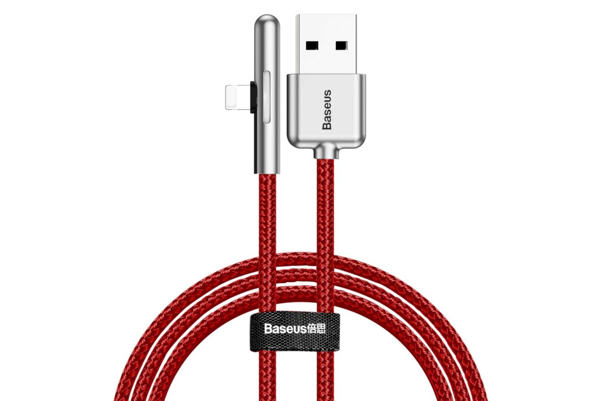 کابل شارژ USB باسئوس USB به Lightning مدل Iridescent Lamp با طول 2 متر قرمز