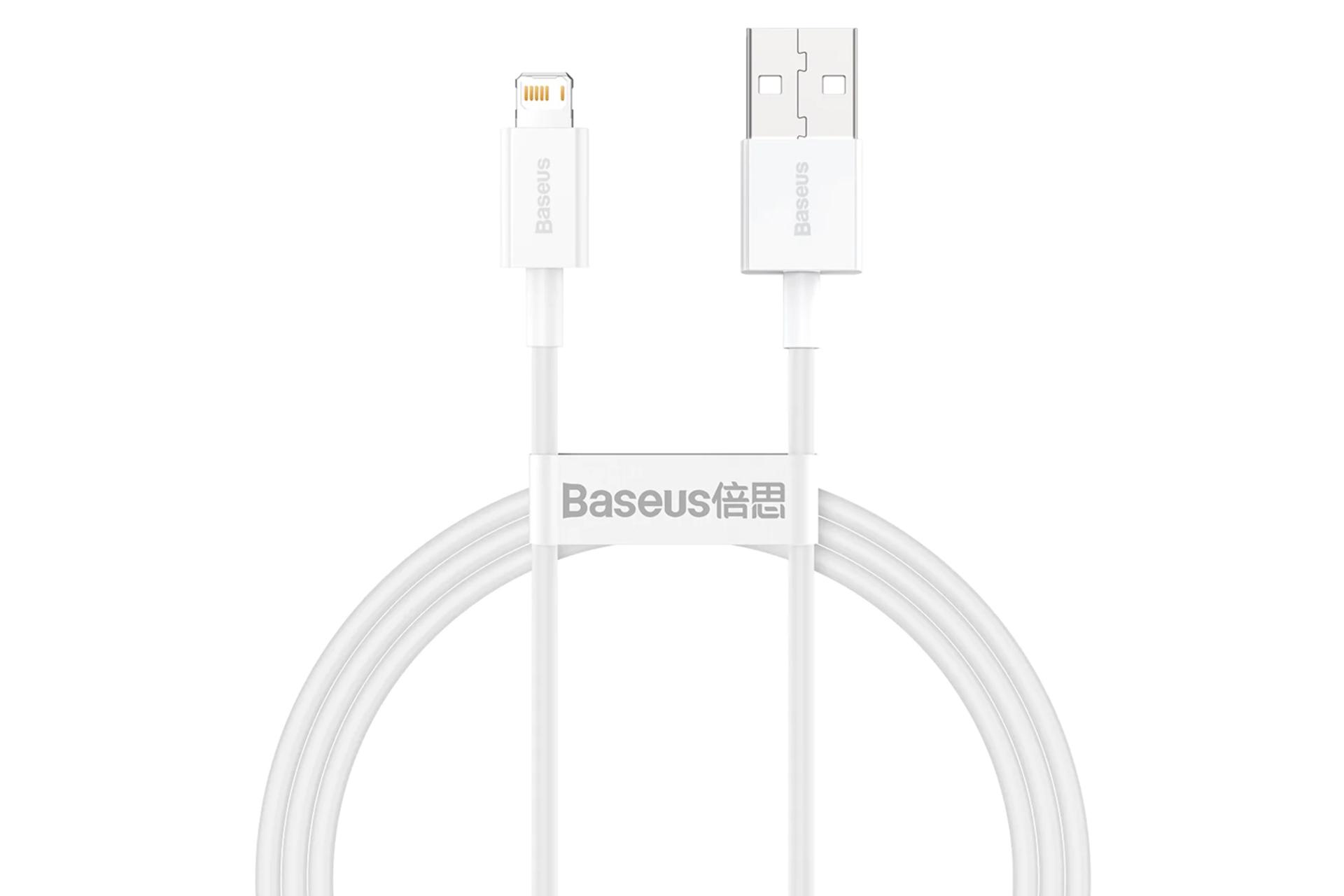 کابل شارژ USB باسئوس USB به Lightning مدل Superior با طول 1.5 متر سفید