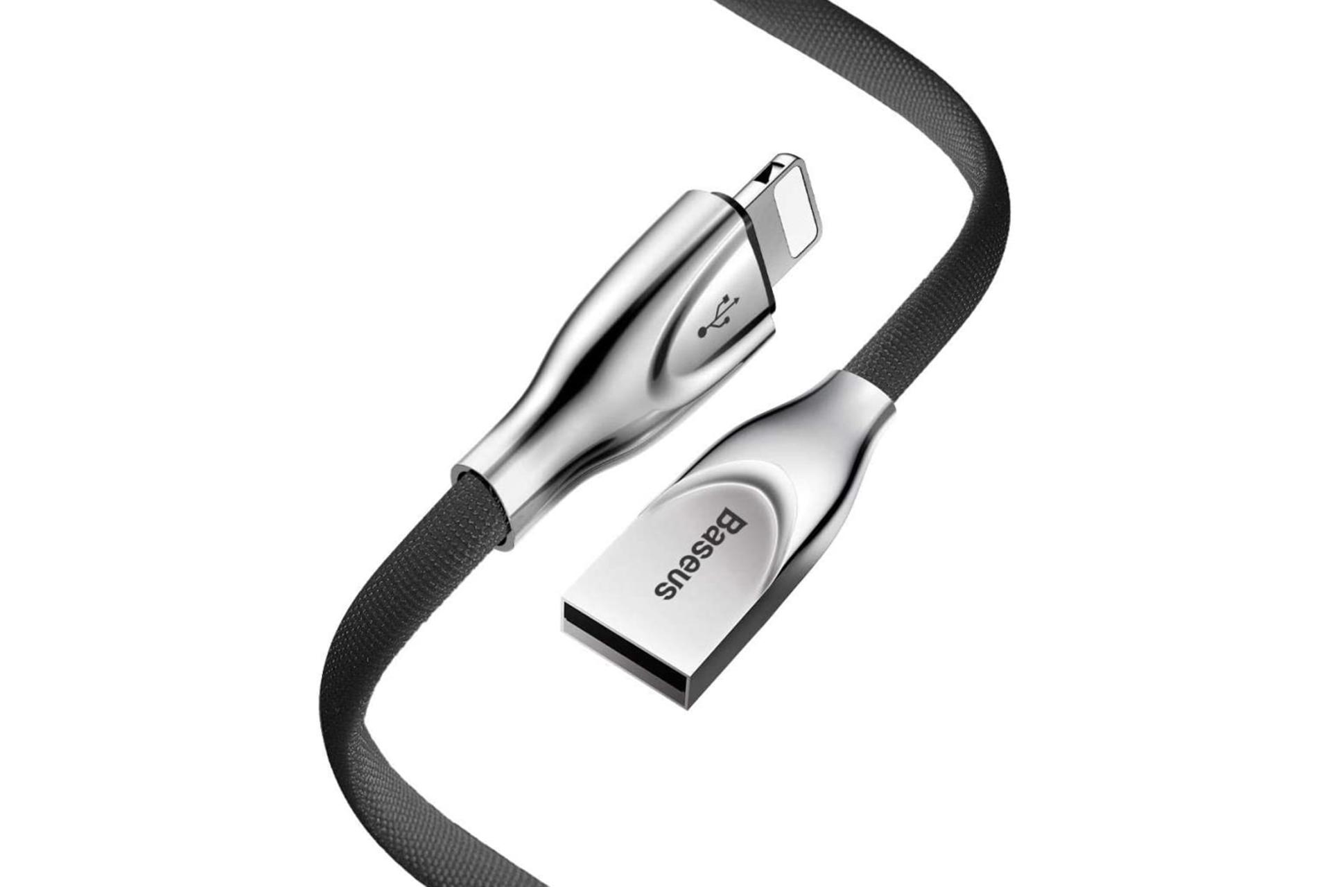 کانکتور کابل شارژ USB باسئوس USB به Lightning مدل Mageweave Zinc Alloy با طول 1 متر