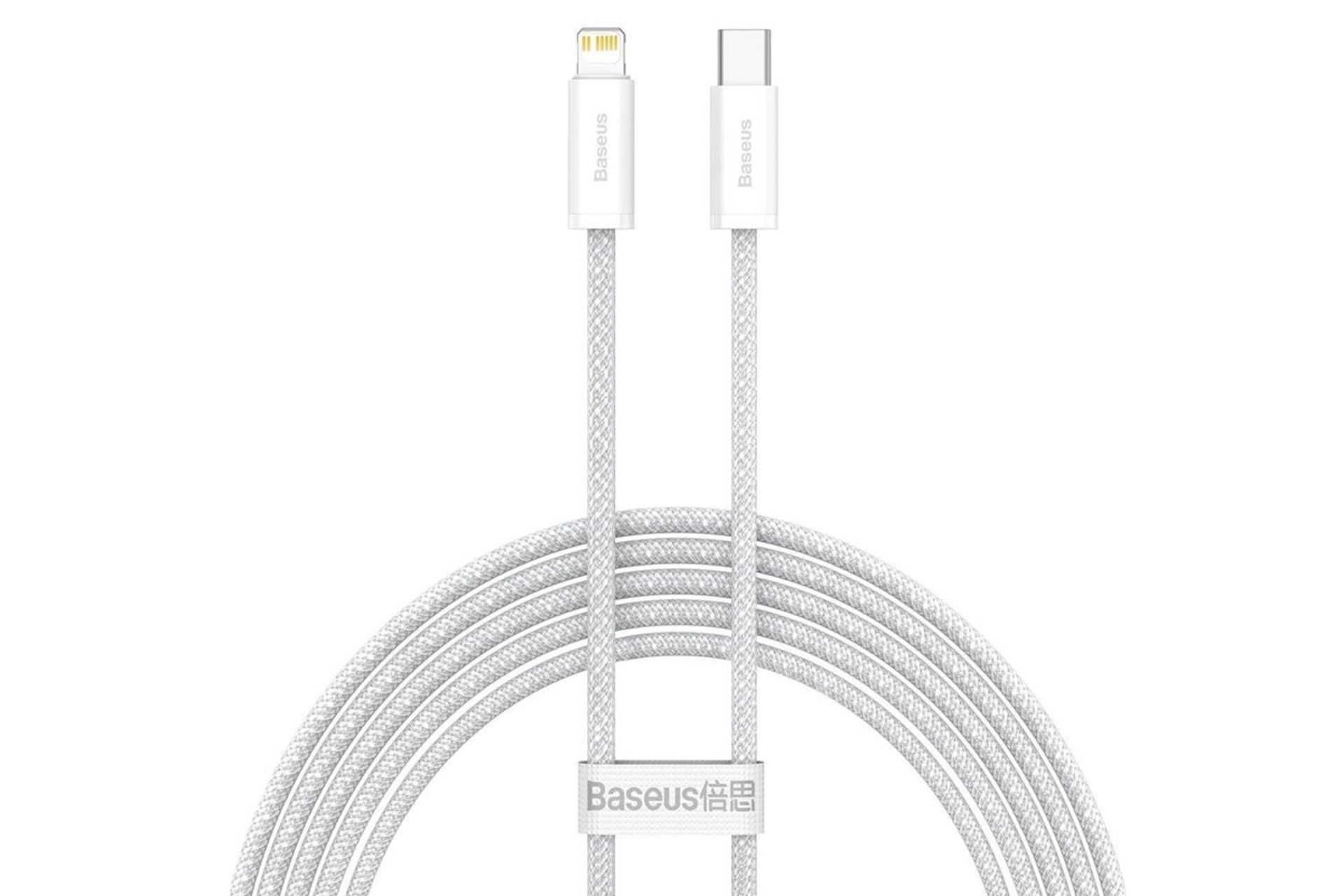 کابل شارژ USB باسئوس Type-C به Lightning مدل Dynamic 2 با طول 2 متر سفید