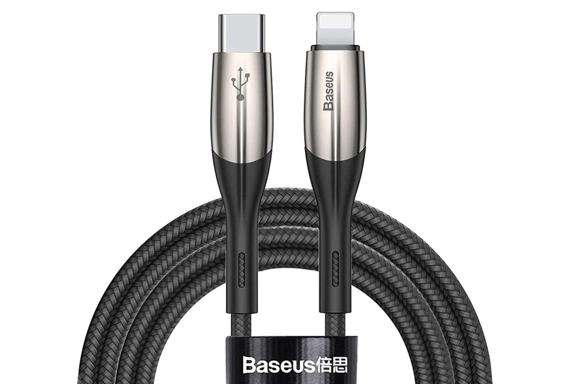 مرجع متخصصين ايران كابل شارژ USB باسئوس Type-C به Lightning مدل Horizontal PD Flash با طول 1 متر