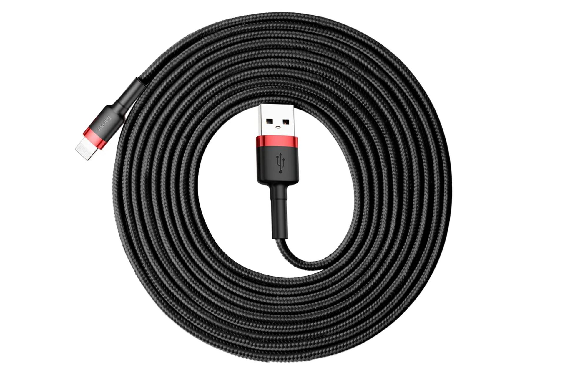 طول کابل شارژ USB باسئوس USB به Lightning مدل Cafule با طول 3 متر