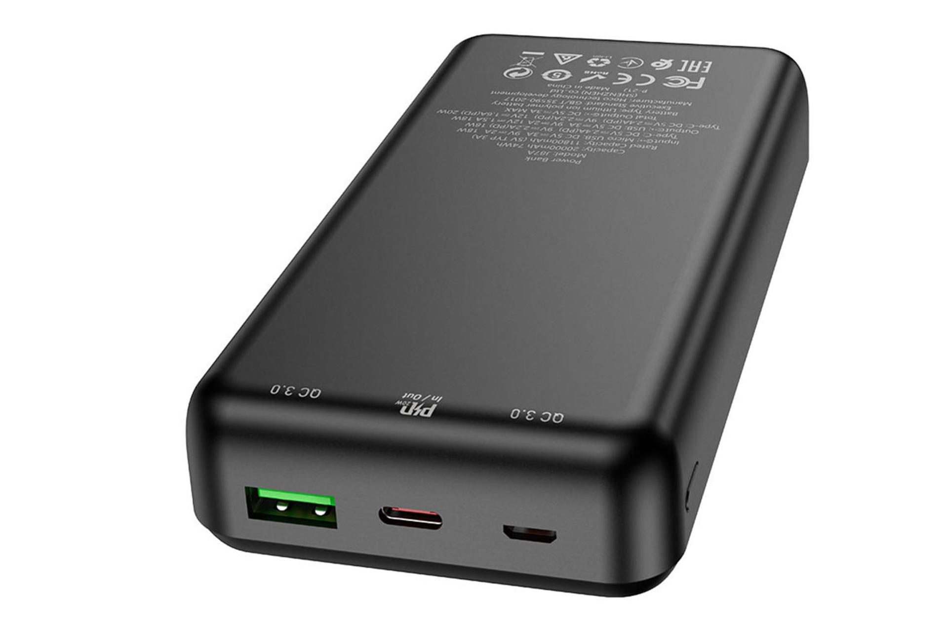 نمای پورت های پاوربانک هوکو J87A Tacker