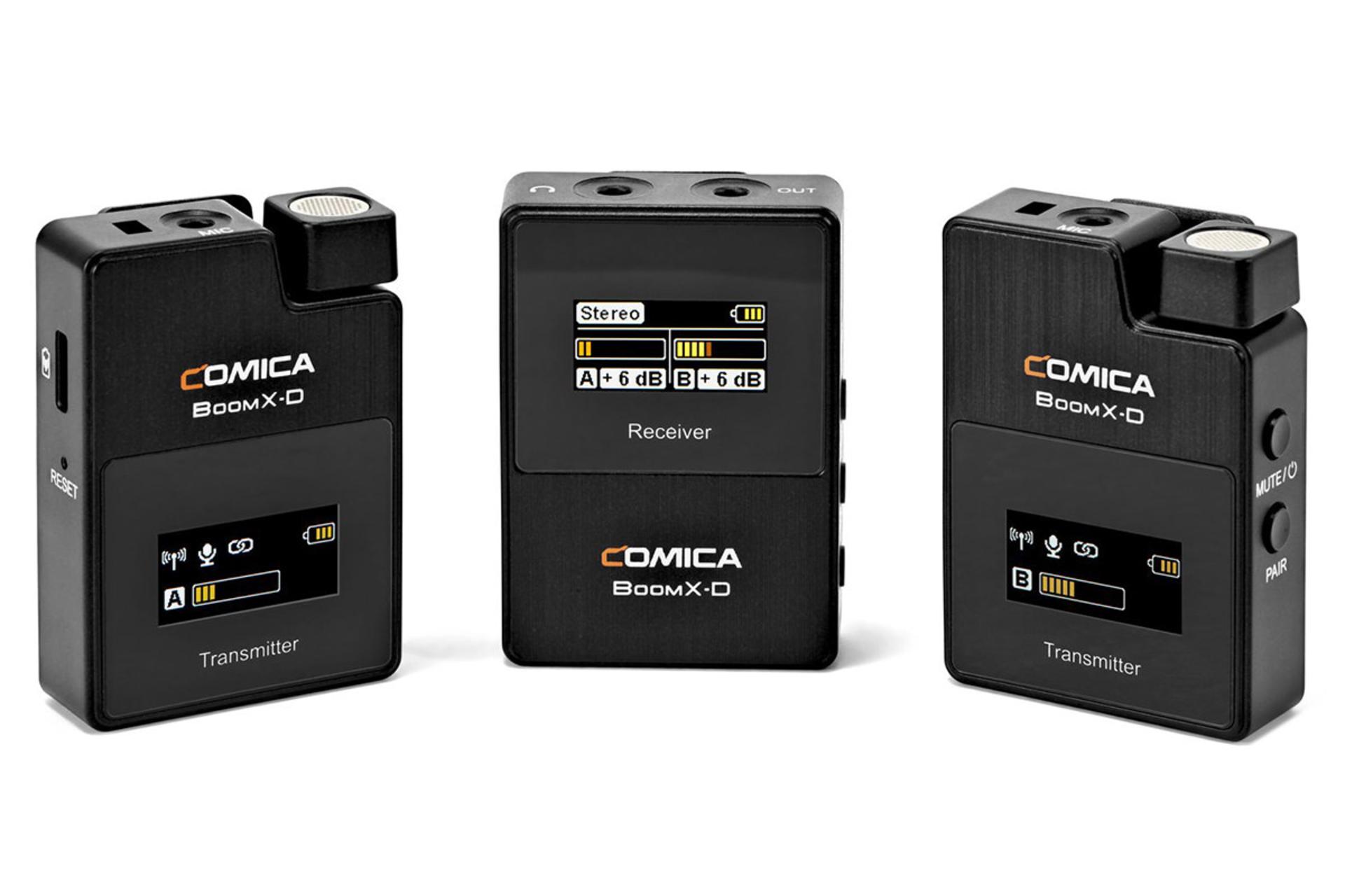 نمای گیرنده و فرستنده میکروفون کامیکا BoomX-D D2