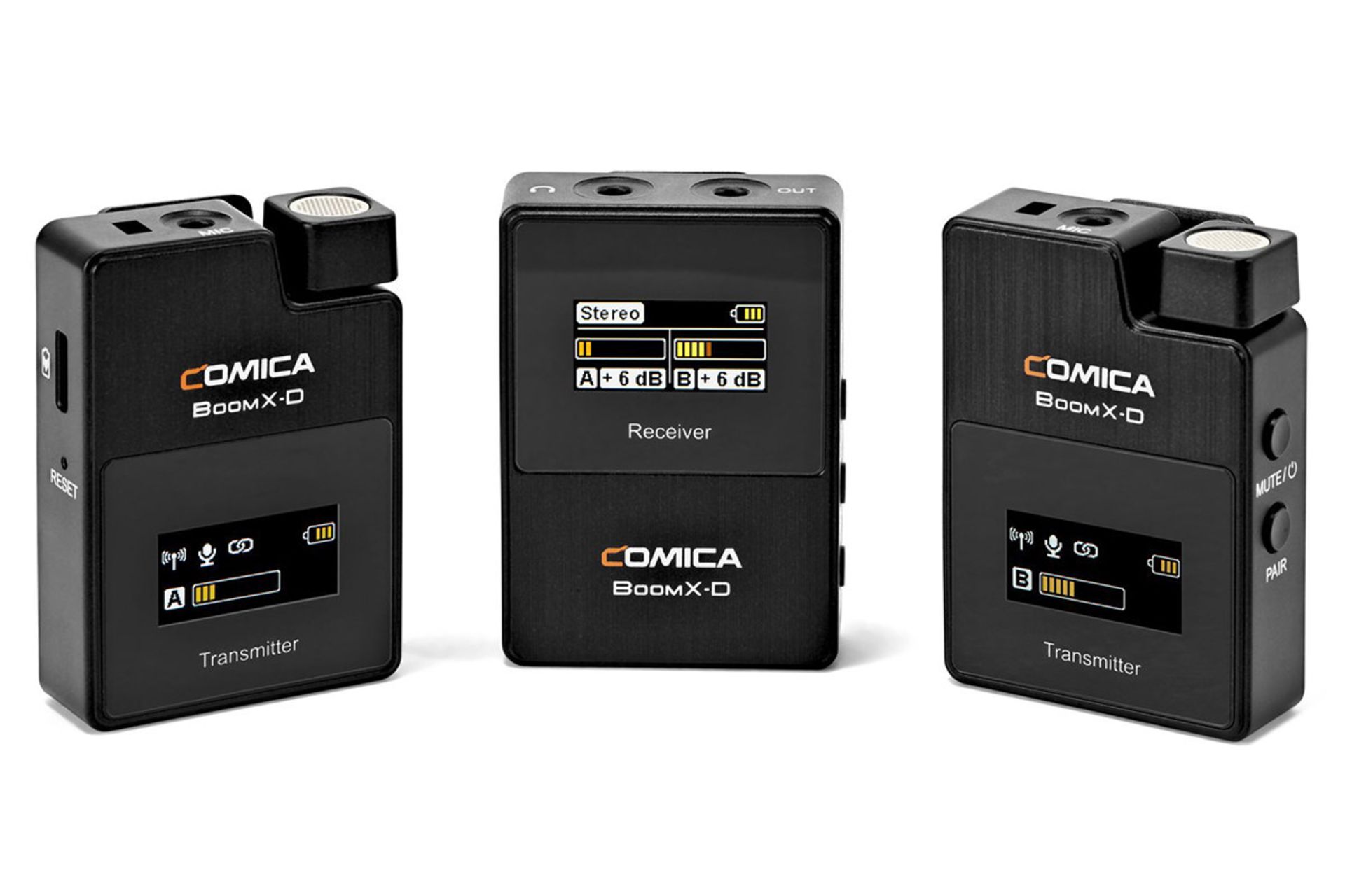 نمای گیرنده و فرستنده میکروفون کامیکا BoomX-D D2