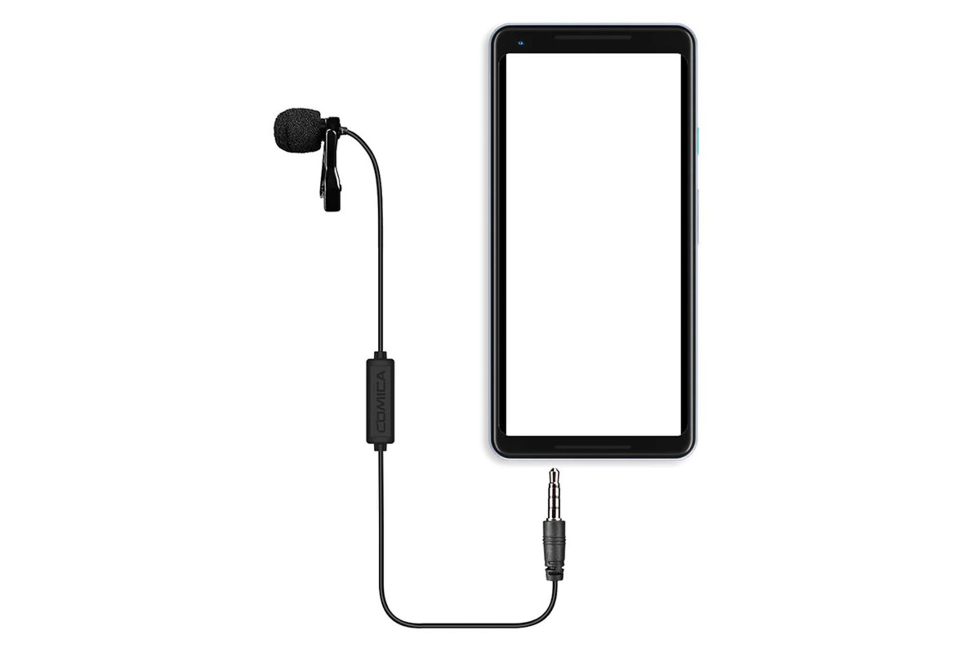 نمایش سازگاری میکروفون کامیکا CVM-V01SP با گوشی‌های هوشمند