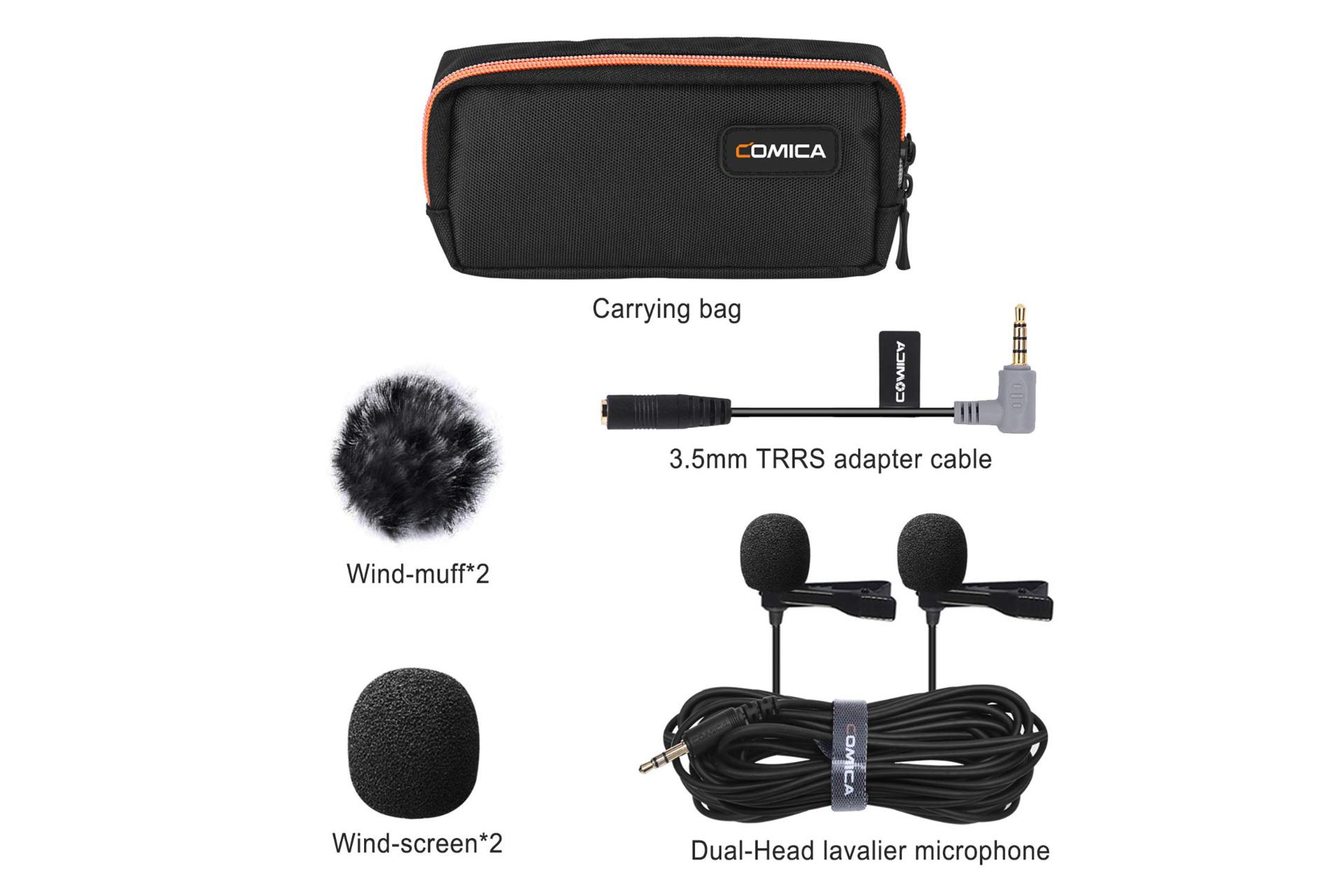 محتویات جعبه میکروفون کامیکا CVM-D02