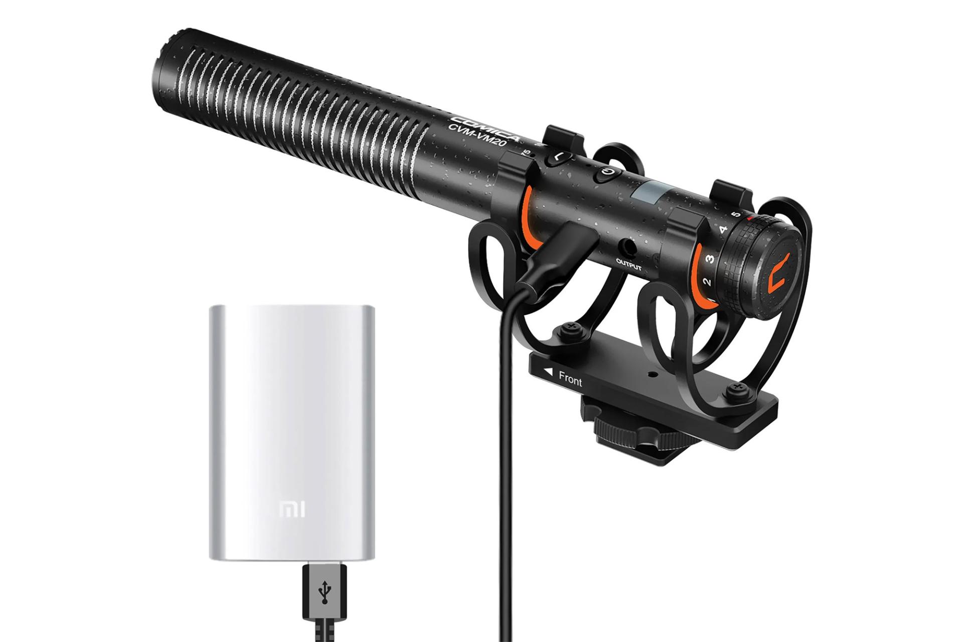 نمایش شارژ میکروفون کامیکا CVM-VM20 توسط درگاه USB Type-C