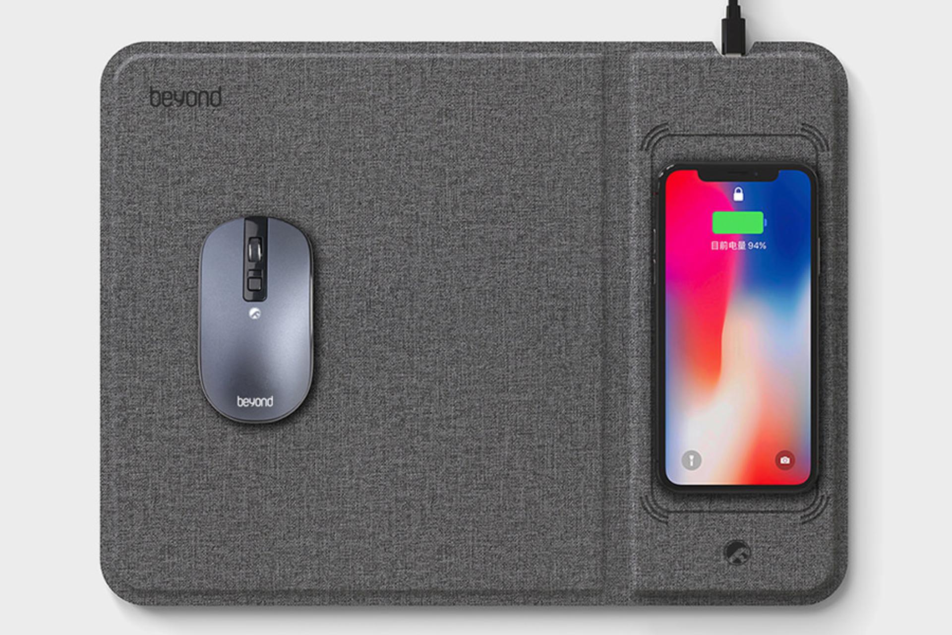 شارژ بی‌سیم گوشی موبایل بر روی ماوس پد بیاند BA-5050